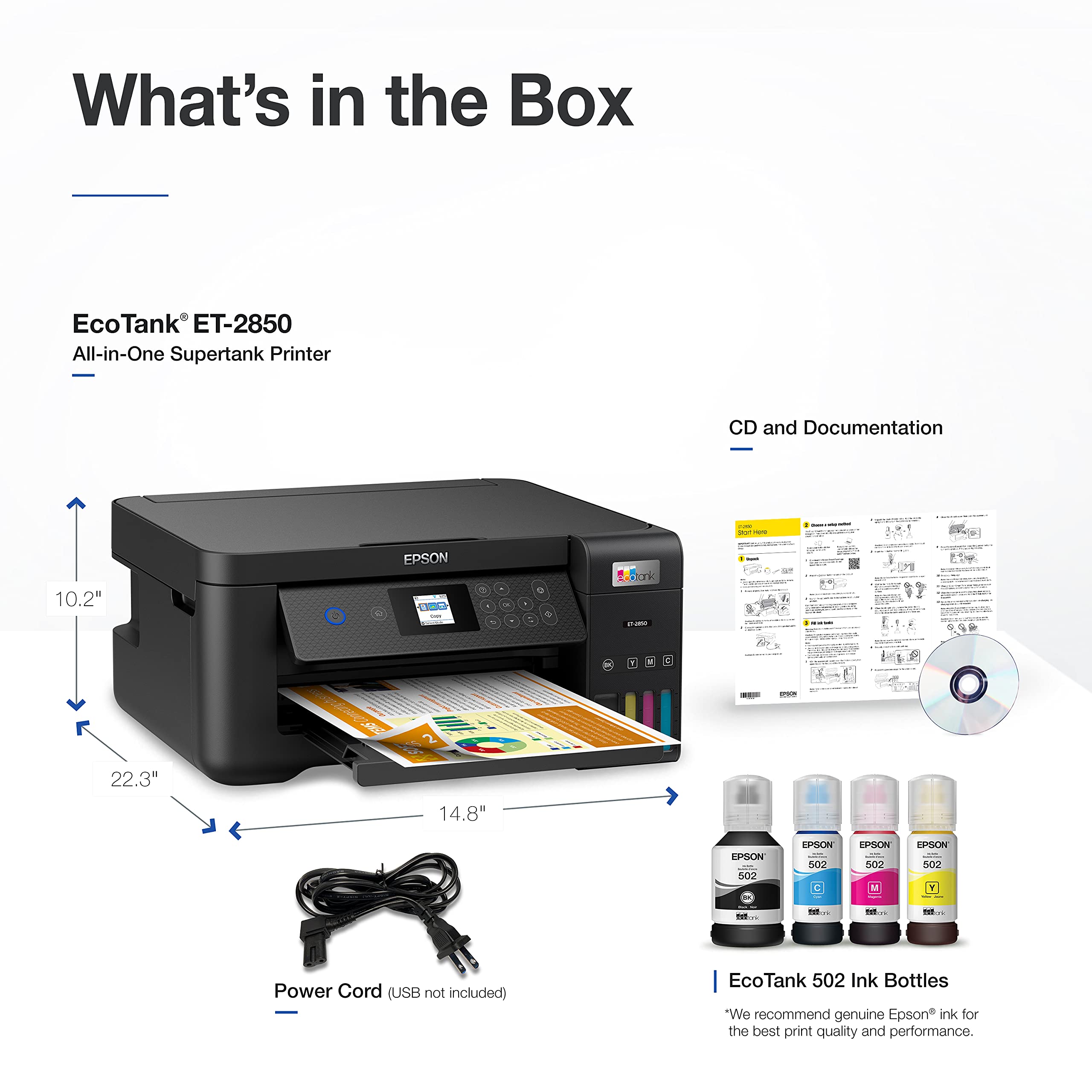 Foto 7 pulgar | Impresora Epson Ecotank Et-2850 Inalámbrica En Color Todo En Uno - Venta Internacional.