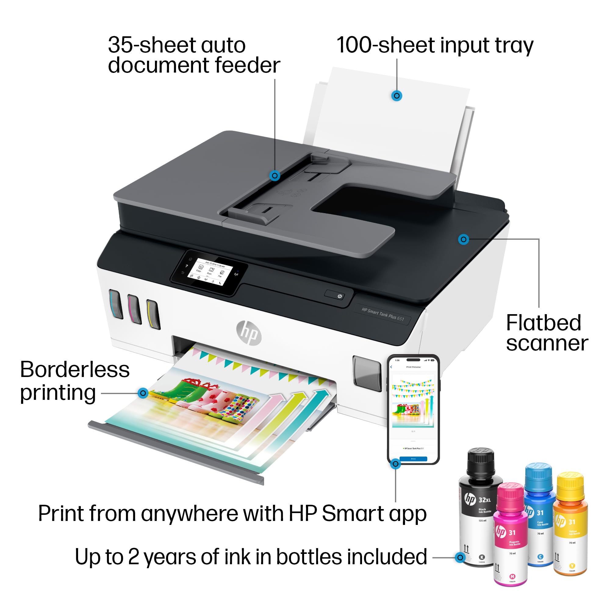 Foto 4 | Impresora Hp Smart -tank Plus 651 Wireless Todo-en-uno - Venta Internacional.