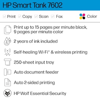 Foto 2 | Impresora Hp Smart Tank 7602 Depósito De Tinta Multifunción Inalámbrico - Venta Internacional.