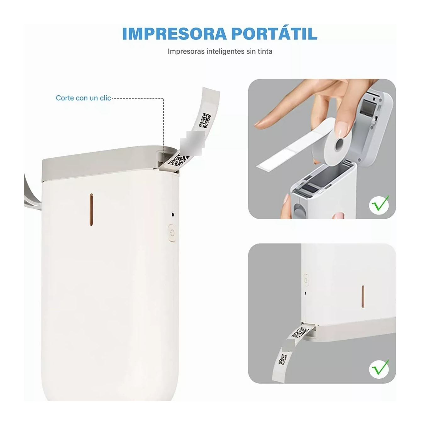 Foto 4 pulgar | Mini Impresora de Etiquetas Bluetooth Inalámbrica BELUG color Blanco