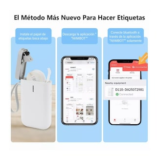 Foto 4 | Mini Impresora de Etiquetas Bluetooth Inalámbrica BELUG color Blanco
