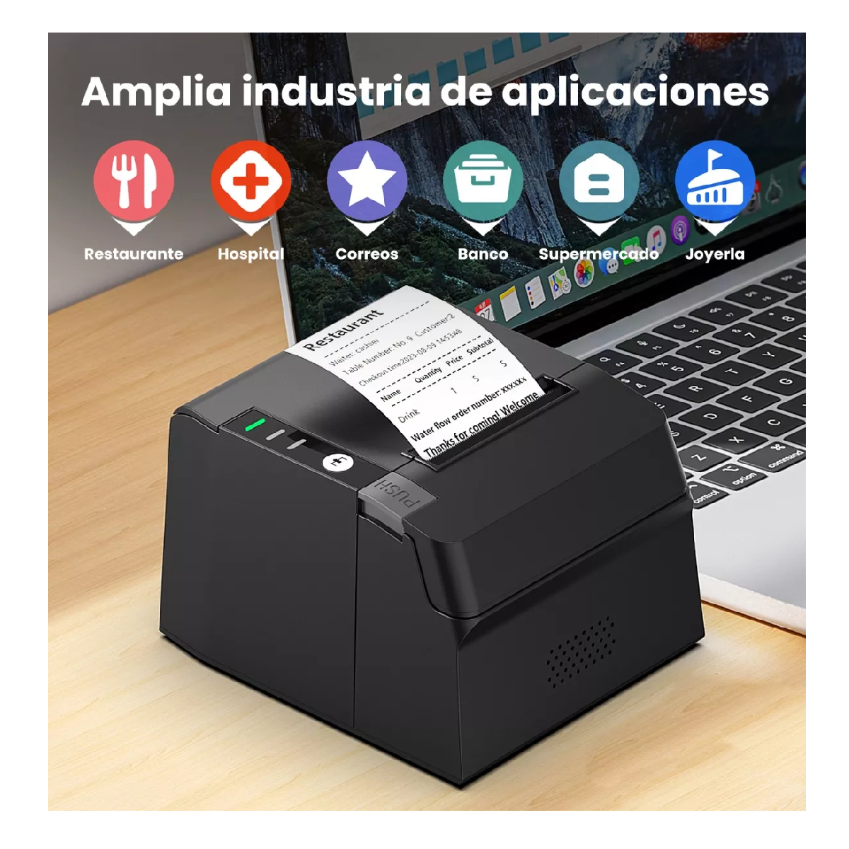 Foto 4 | Impresora Eléctrica Autocorte USB Ethernet Rj11 Pos de 80 mm Negro