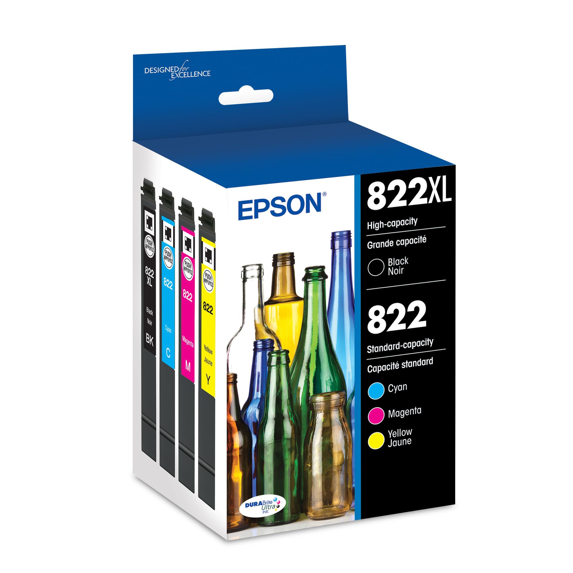 Paquete Combinado De Cartuchos De Tinta Epson 822 Durabrite Ultra T822xl-bcs - Venta Internacional.