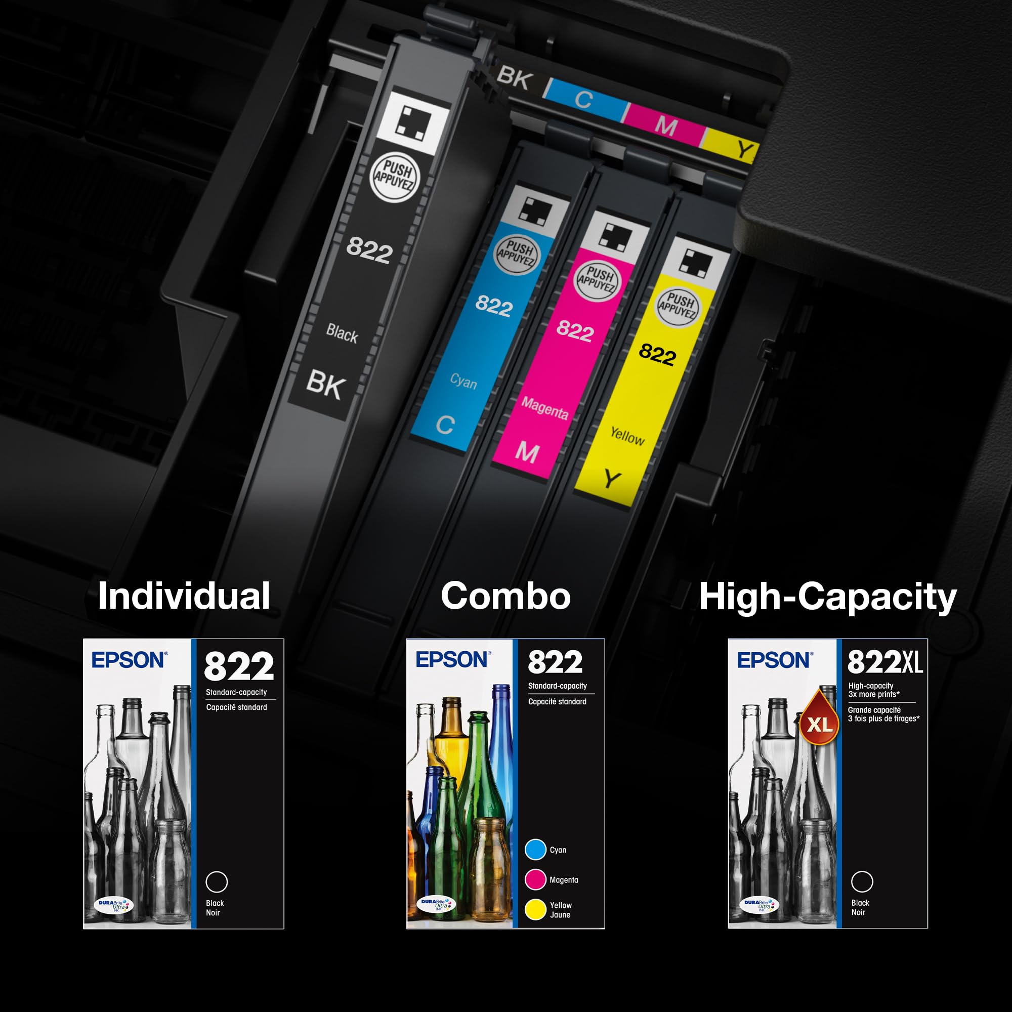 Foto 5 | Paquete Combinado De Cartuchos De Tinta Epson 822 Durabrite Ultra T822xl-bcs - Venta Internacional.