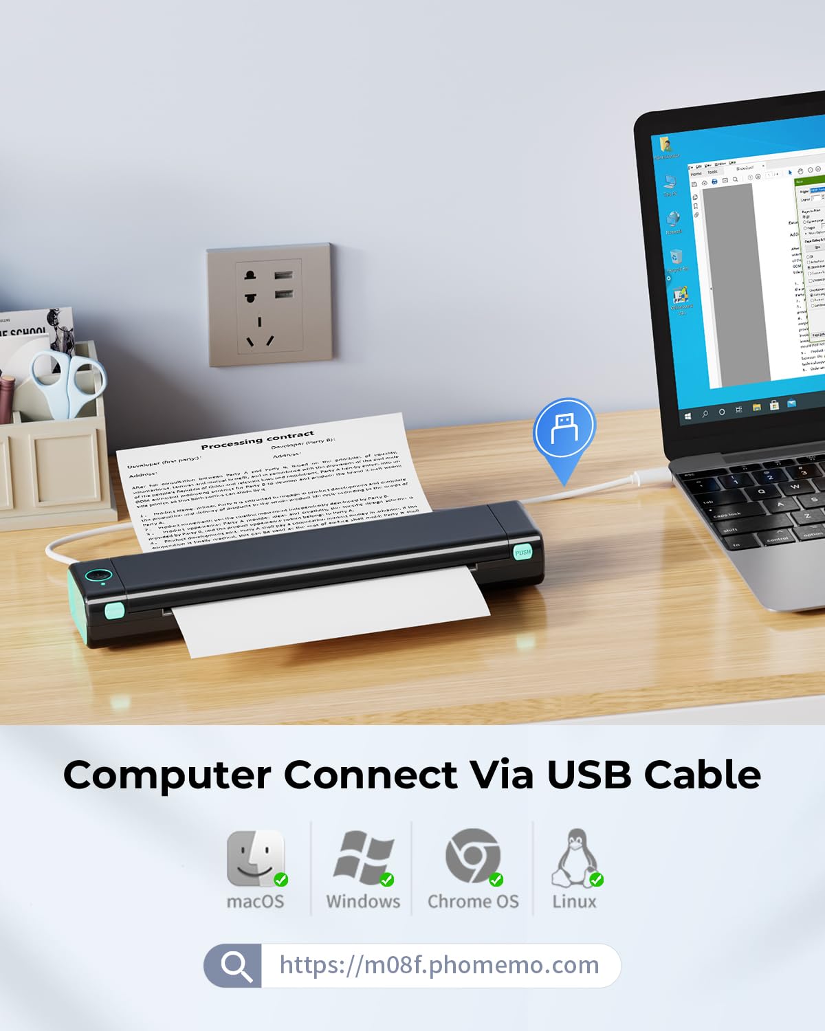 Foto 4 | Impresora Térmica Phomemo M08f Inalámbrica Ios/android - Venta Internacional