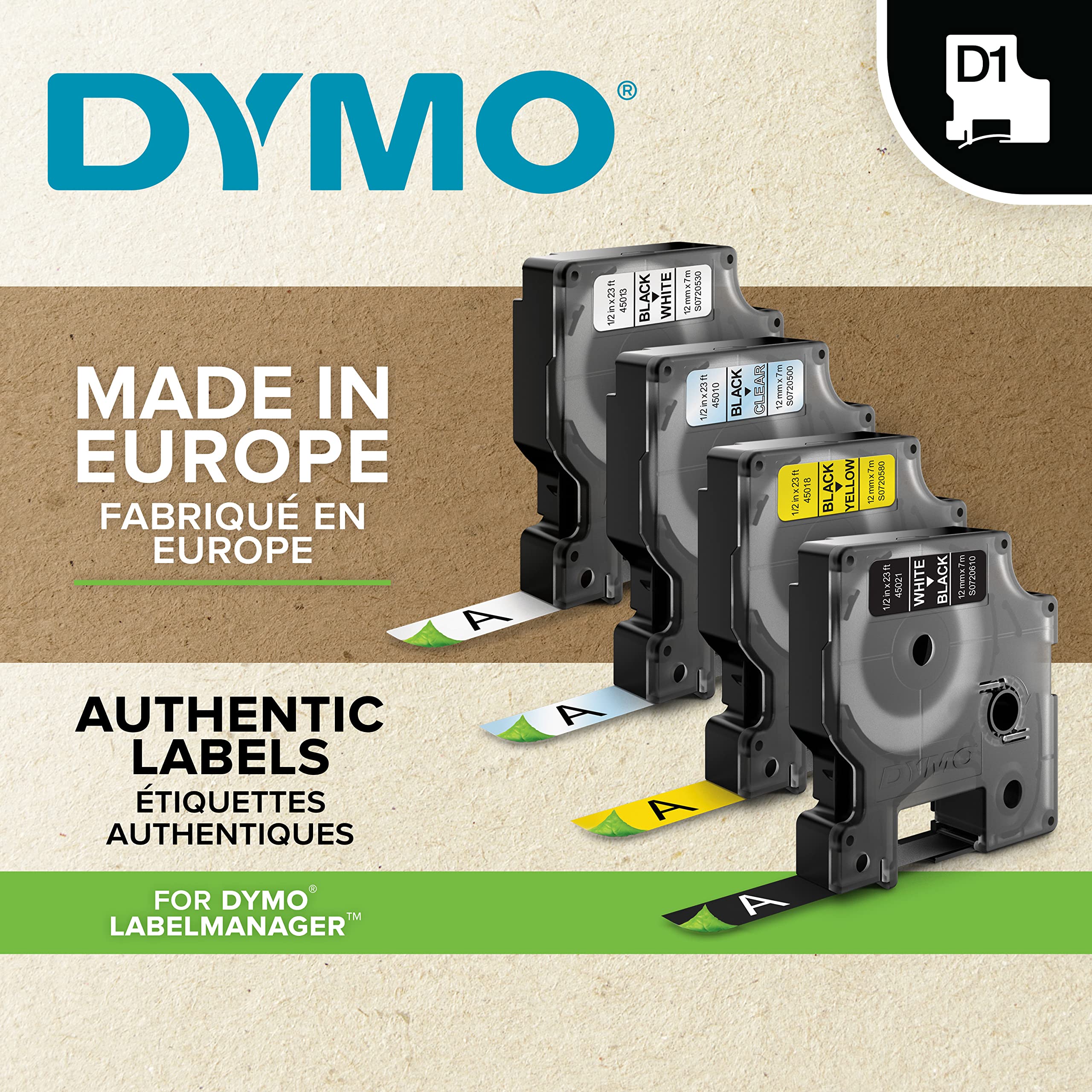 Foto 3 | Etiqueta Dymo 45803 D1, Autoadhesiva Estándar, 19 Mm X 7 M - Venta Internacional.