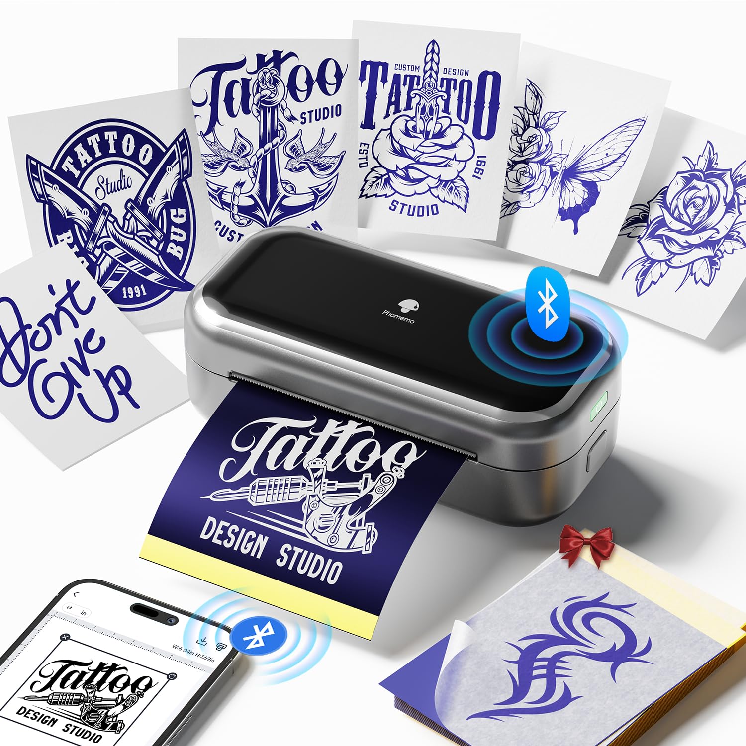 Foto 1 | Impresora De Plantillas De Tatuajes Phomemo Tp31 Con Papel De Transferencia 30 - Venta Internacional.