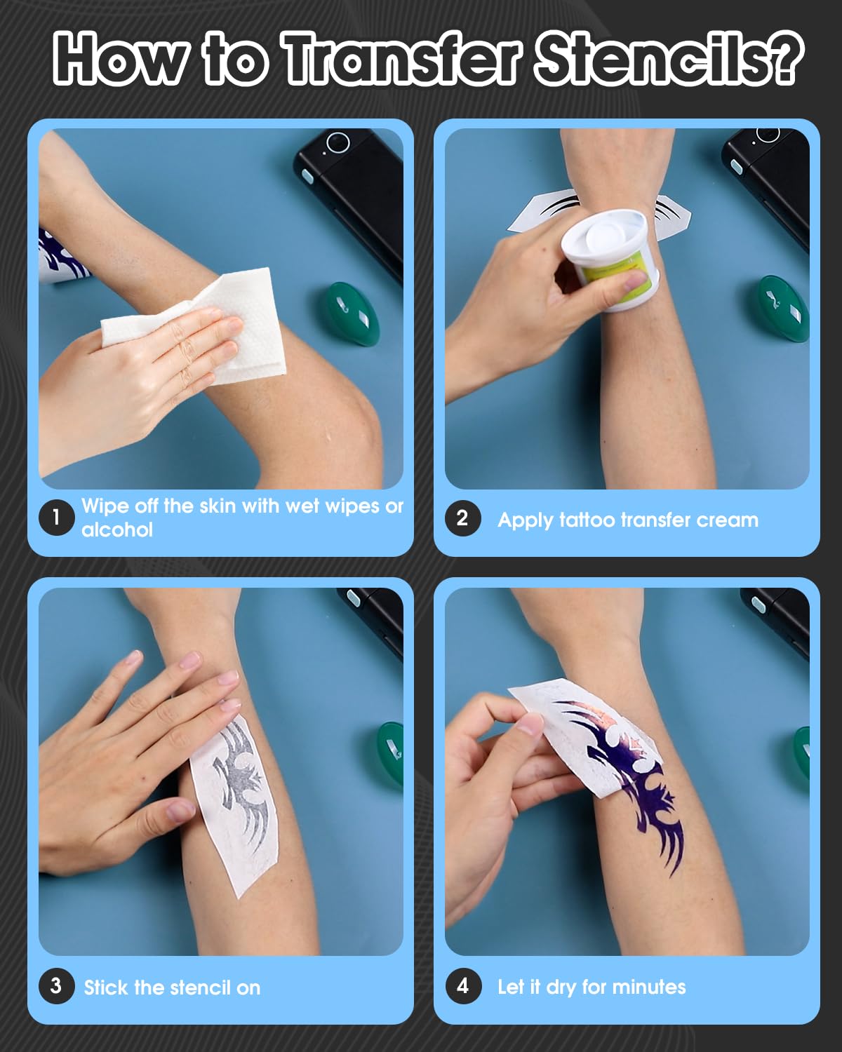 Foto 7 | Impresora De Plantillas De Tatuajes Phomemo M08f Inalámbrica Térmica Negro/azul - Venta Internacional.