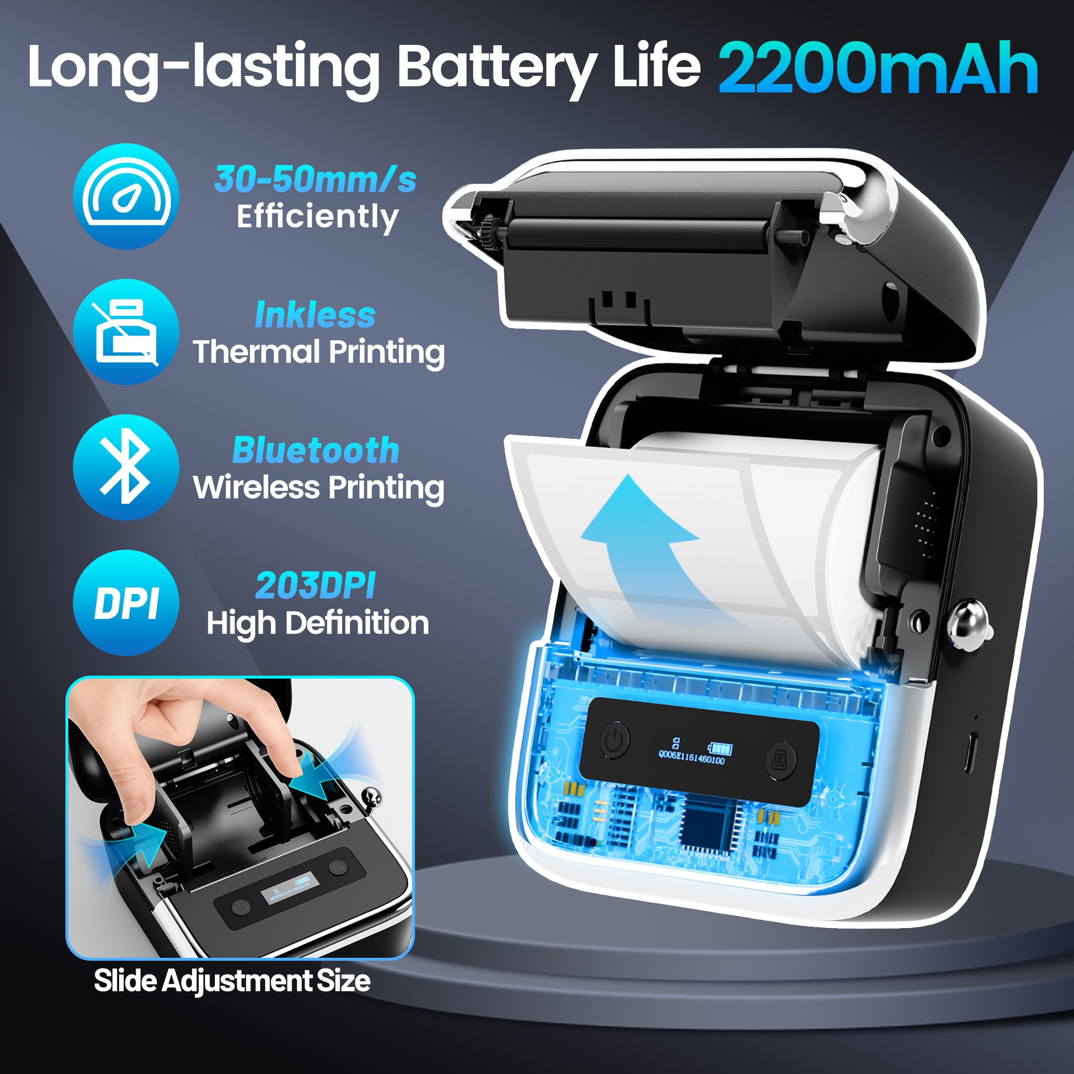 Foto 2 | Rotuladora Phomemo M250 Térmica Bluetooth De 3 Pulgadas Con 100 Etiquetas - Venta Internacional.