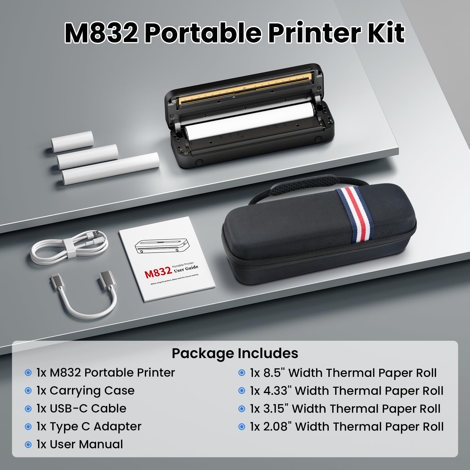 Foto 3 | Impresora Portátil Phomemo M832 Térmica Sin Tinta Con Funda - Venta Internacional.