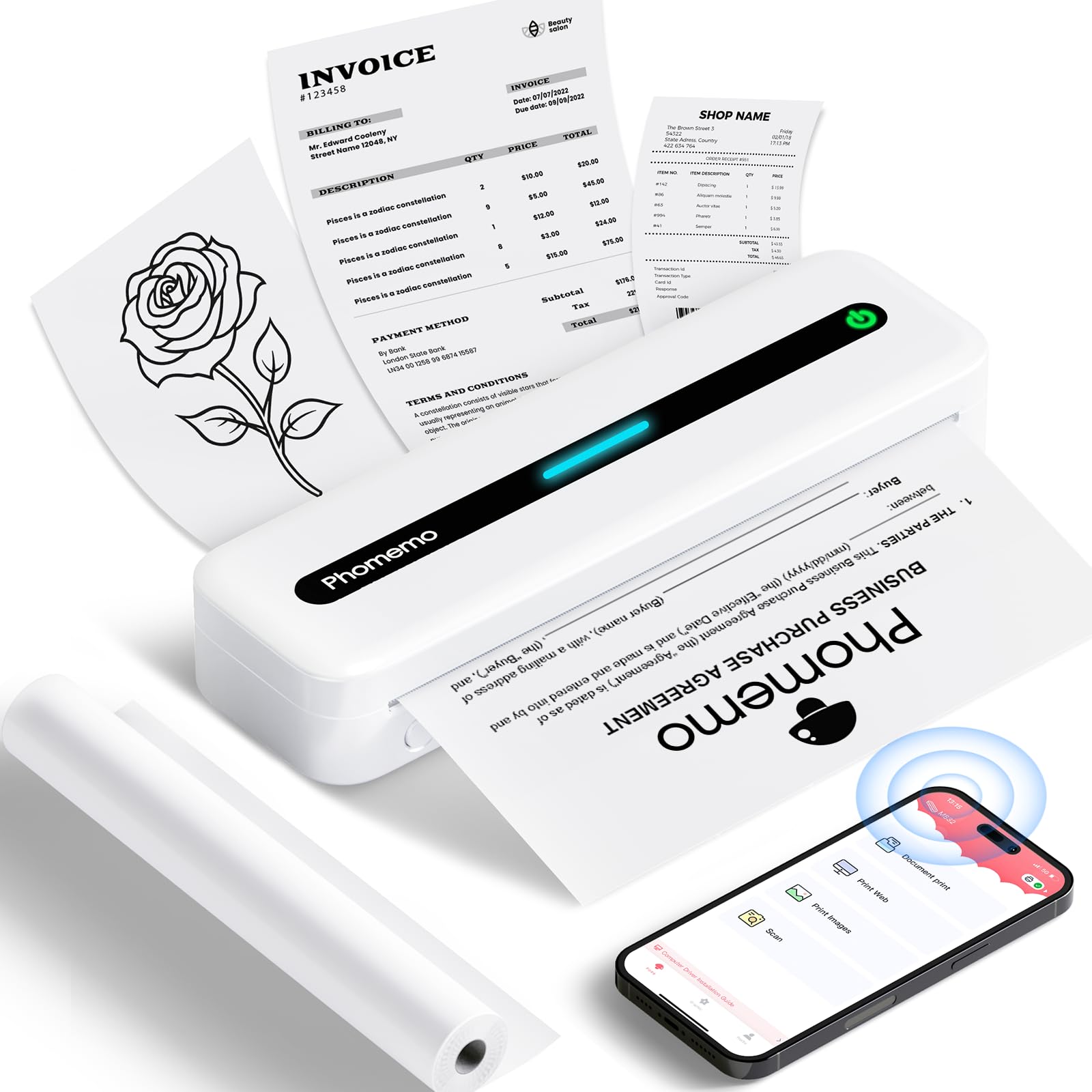 Foto 1 | Impresora Portátil Phomemo M832 Bluetooth Térmica Con Papelera - Venta Internacional.