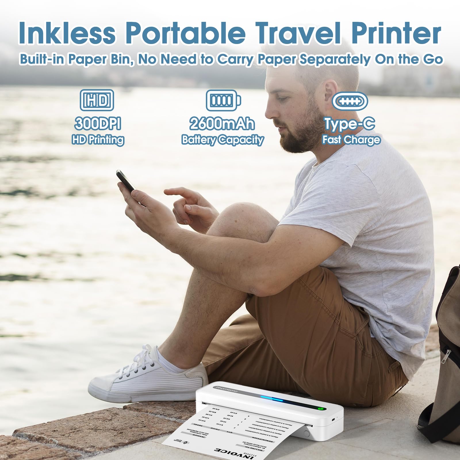 Foto 4 pulgar | Impresora Portátil Phomemo M832 Bluetooth Térmica Con Papelera - Venta Internacional.