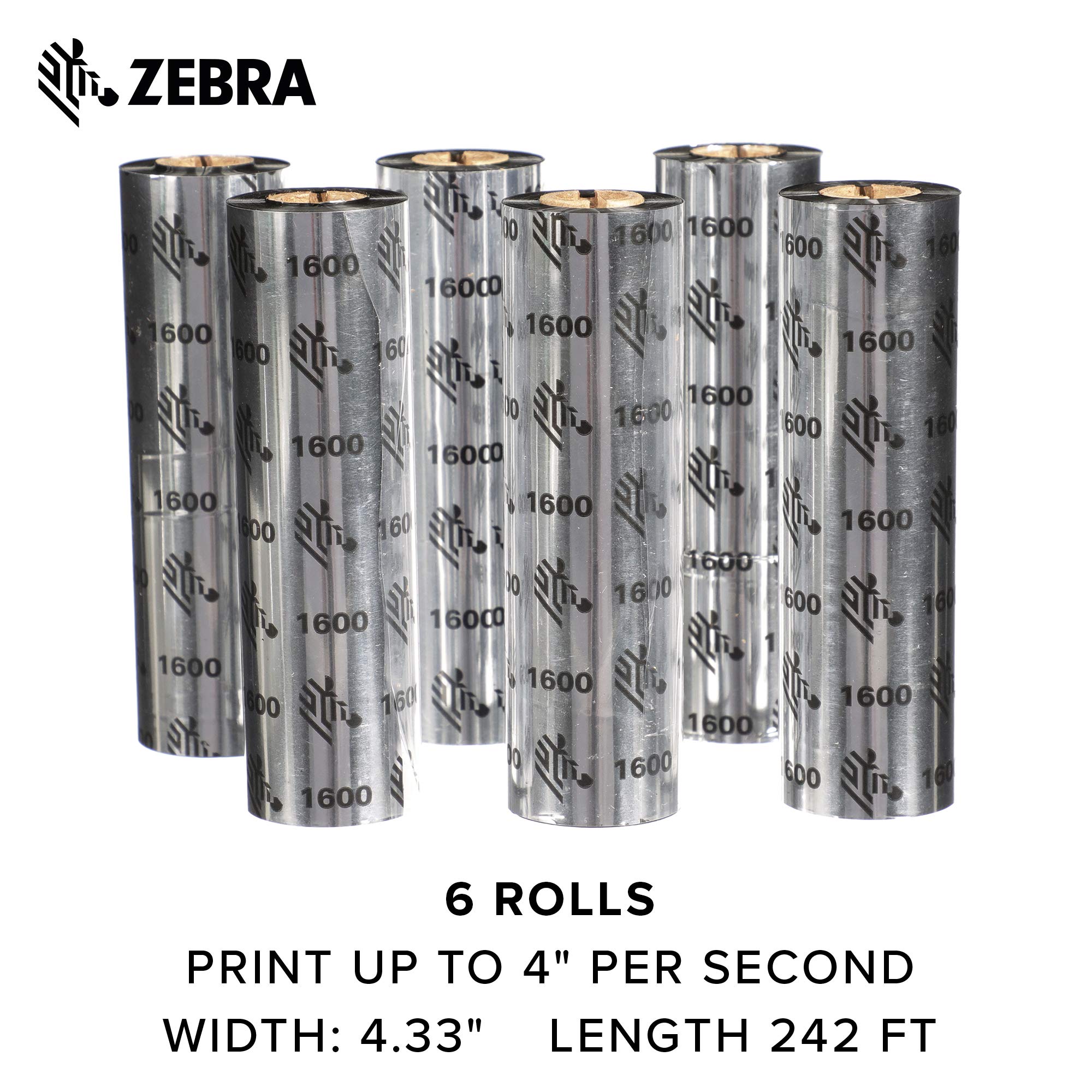 Foto 7 | Ribbon Zebra Standard Black Wax Para Impresora De Transferencia Térmica - Venta Internacional.
