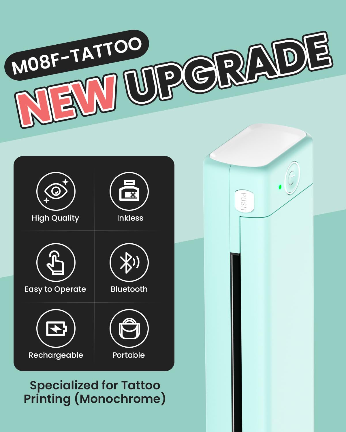 Foto 2 | Impresora De Plantillas De Transferencia De Tatuajes Phomemo M08f Inalámbrica - Venta Internacional.