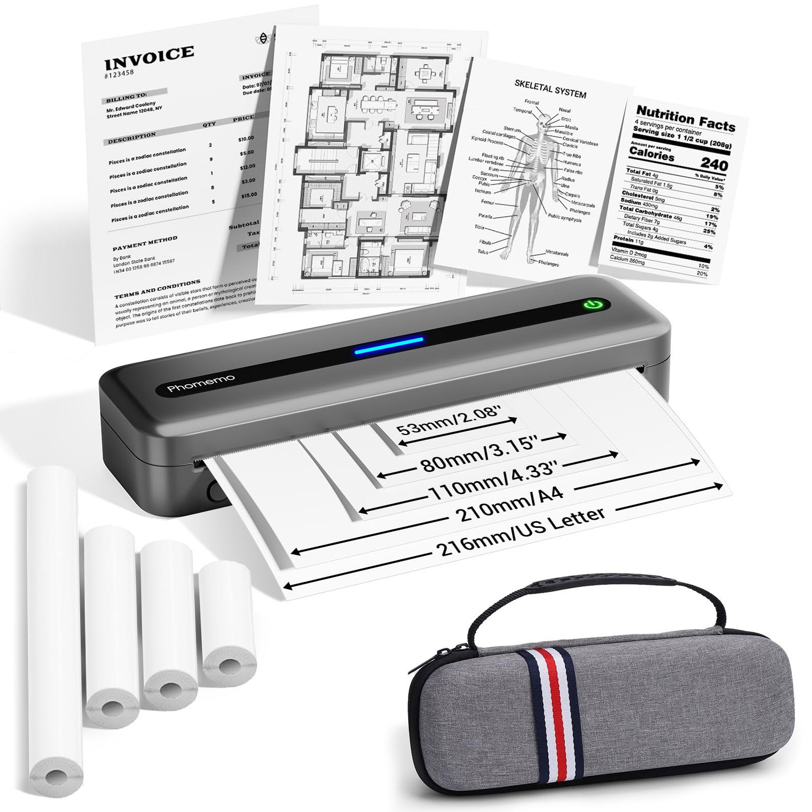 Foto 1 | Impresora Portátil Phomemo M832 Térmica Sin Tinta Con Funda - Venta Internacional.