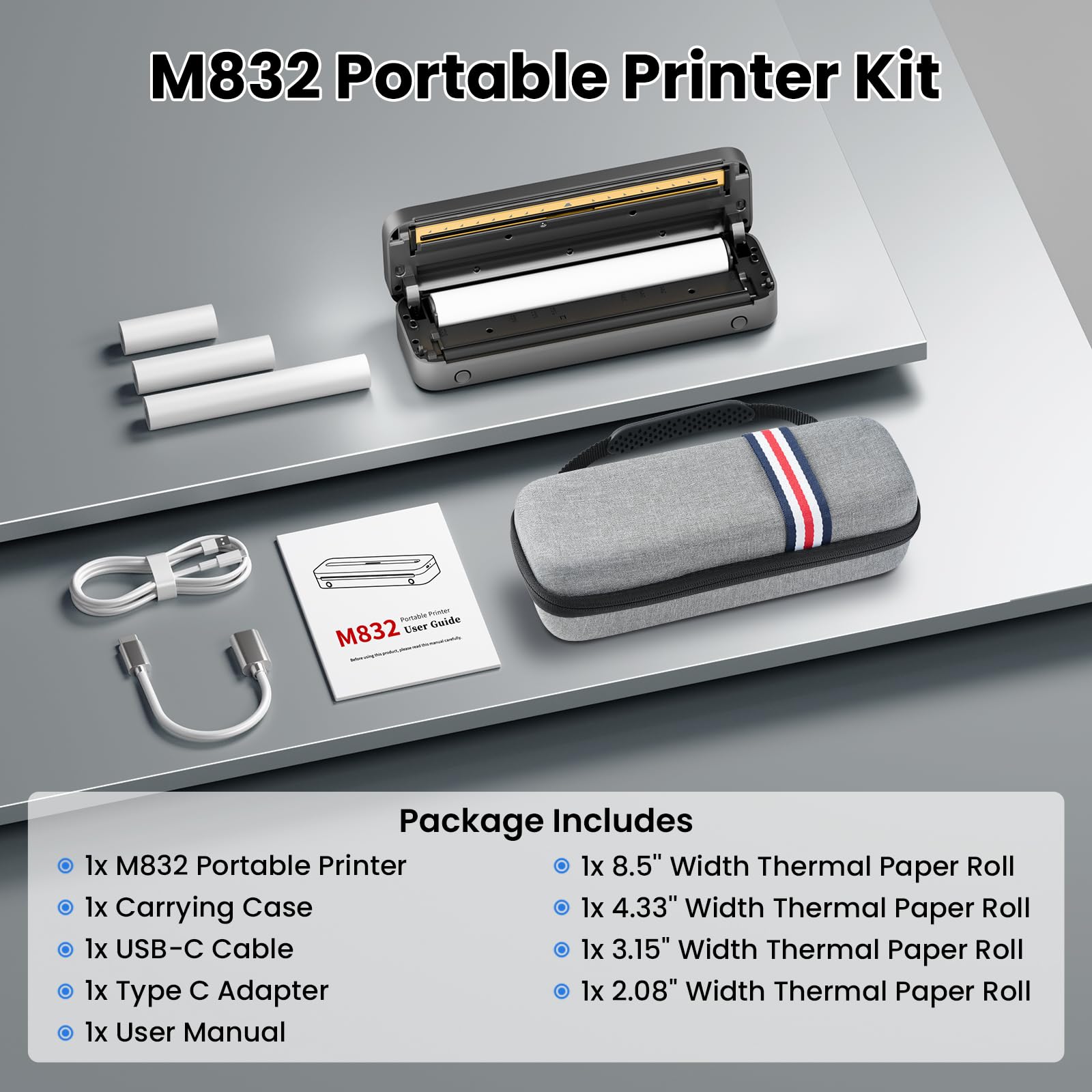 Foto 3 | Impresora Portátil Phomemo M832 Térmica Sin Tinta Con Funda - Venta Internacional.