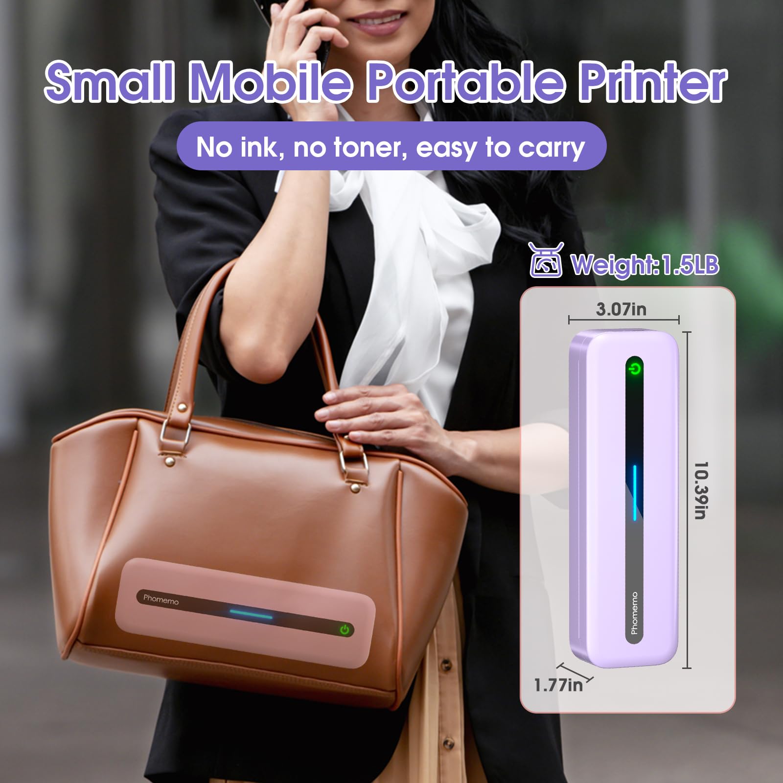 Foto 7 | Impresora Térmica Portátil Phomemo M832 Bluetooth Purple - Venta Internacional.