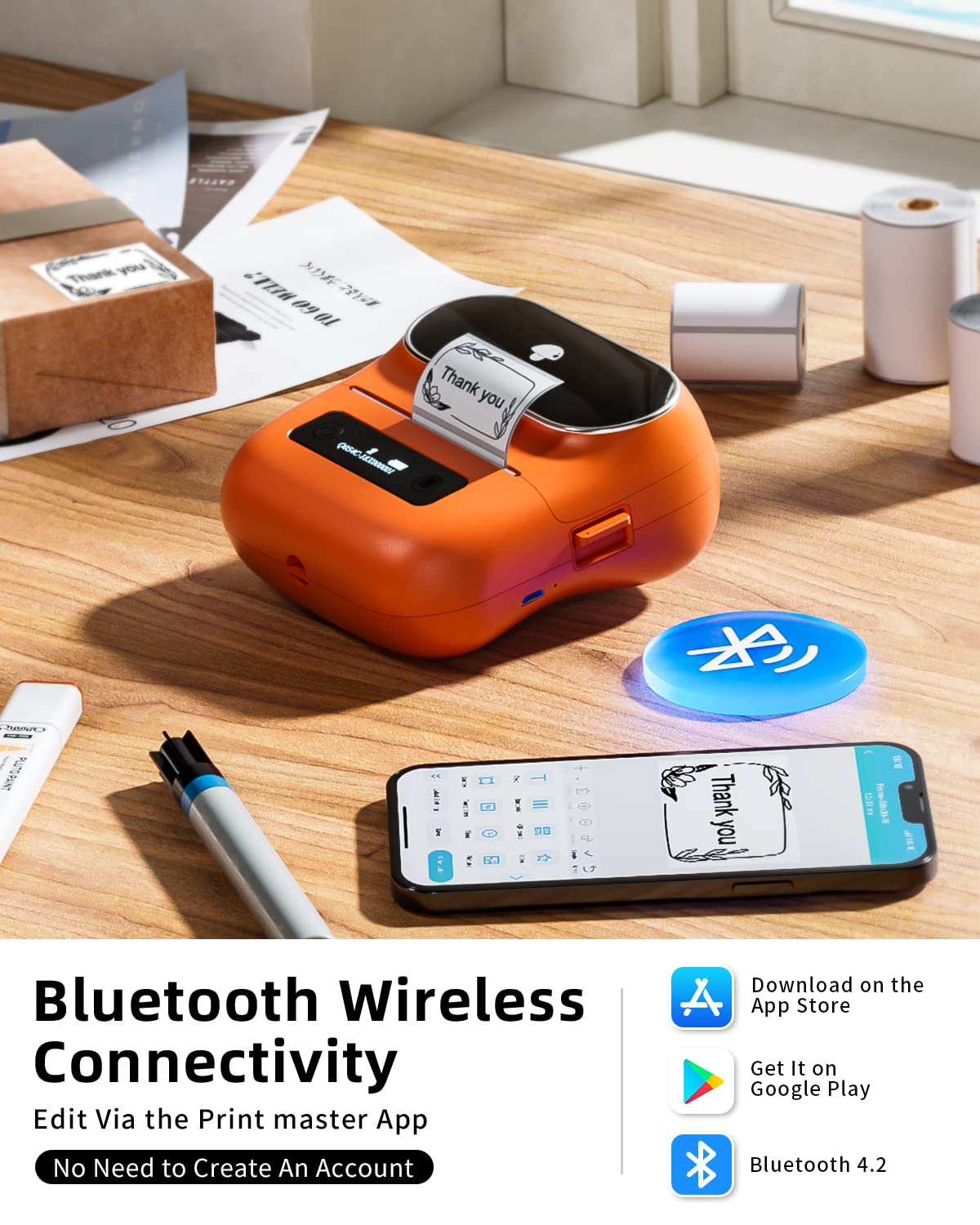 Foto 3 | Rotuladora Phomemo M220 Bluetooth Térmica Con 3 Etiquetas - Venta Internacional.