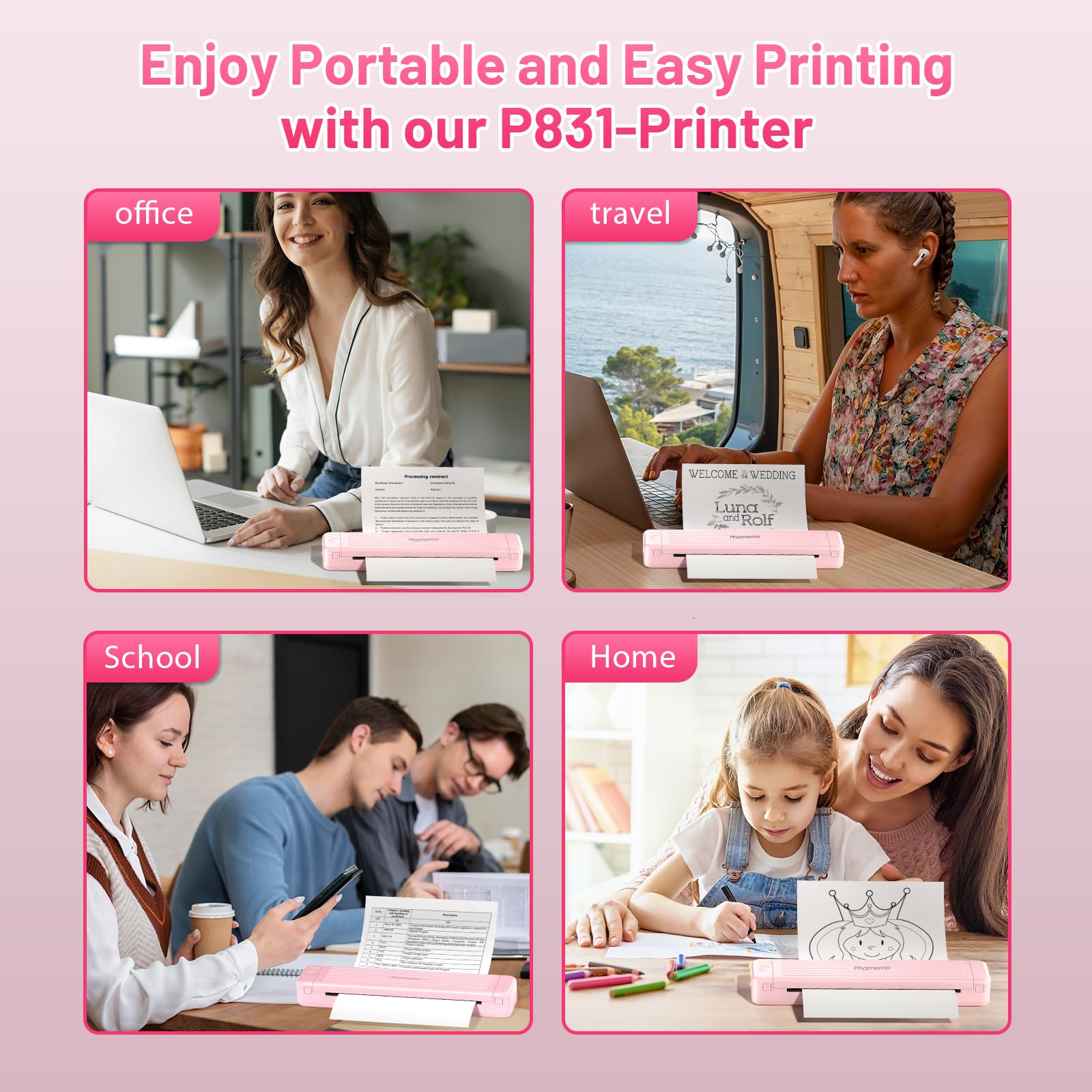 Foto 4 pulgar | Impresora Portátil Phomemo P831 Bluetooth Thermal Transfer - Venta Internacional.