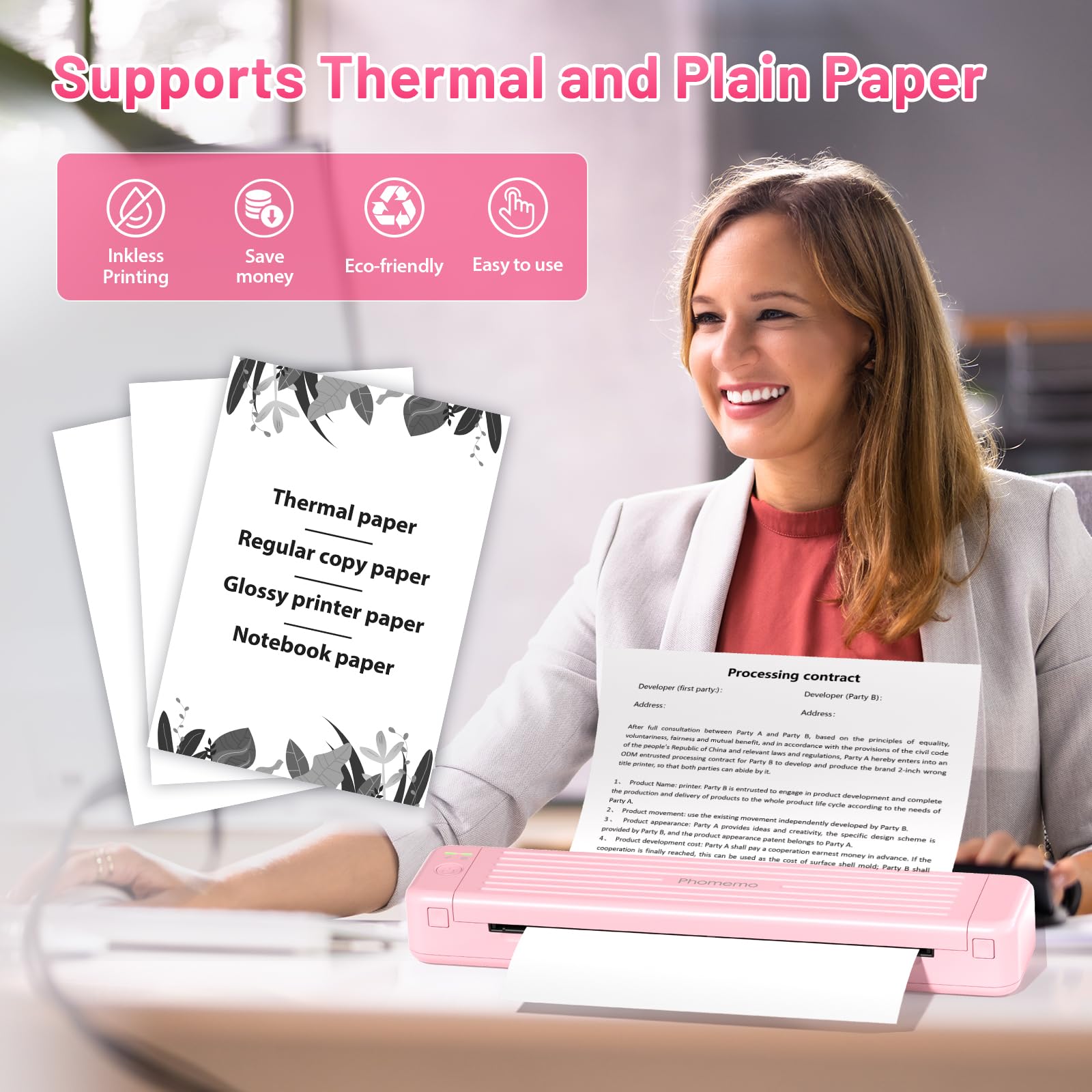 Foto 7 | Impresora Portátil Phomemo P831 Bluetooth Thermal Transfer - Venta Internacional.
