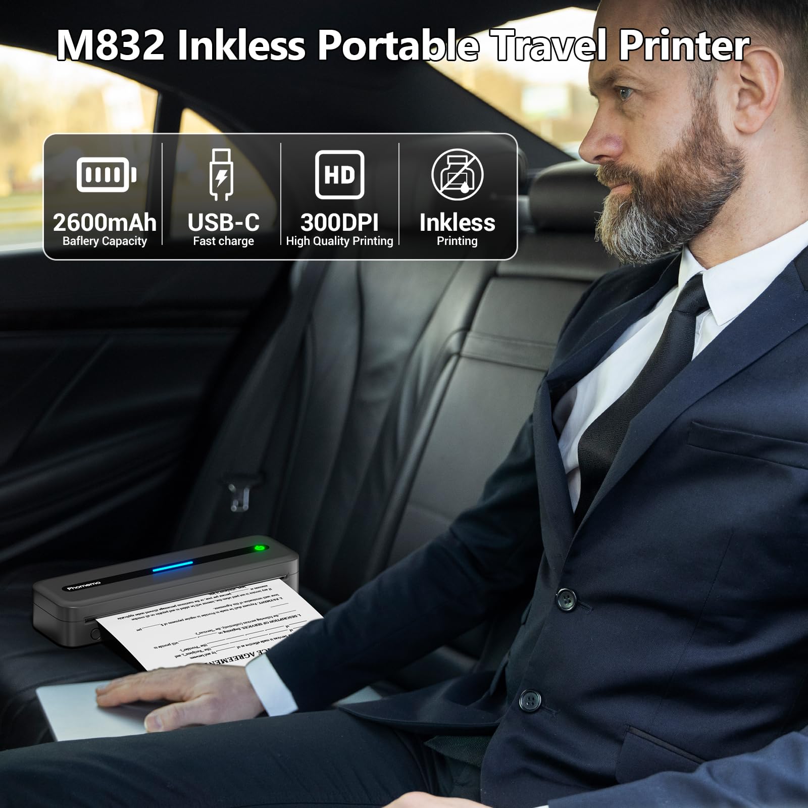 Foto 2 | Impresora Portátil Phomemo M832 Bluetooth Inalámbrica Térmica - Venta Internacional.