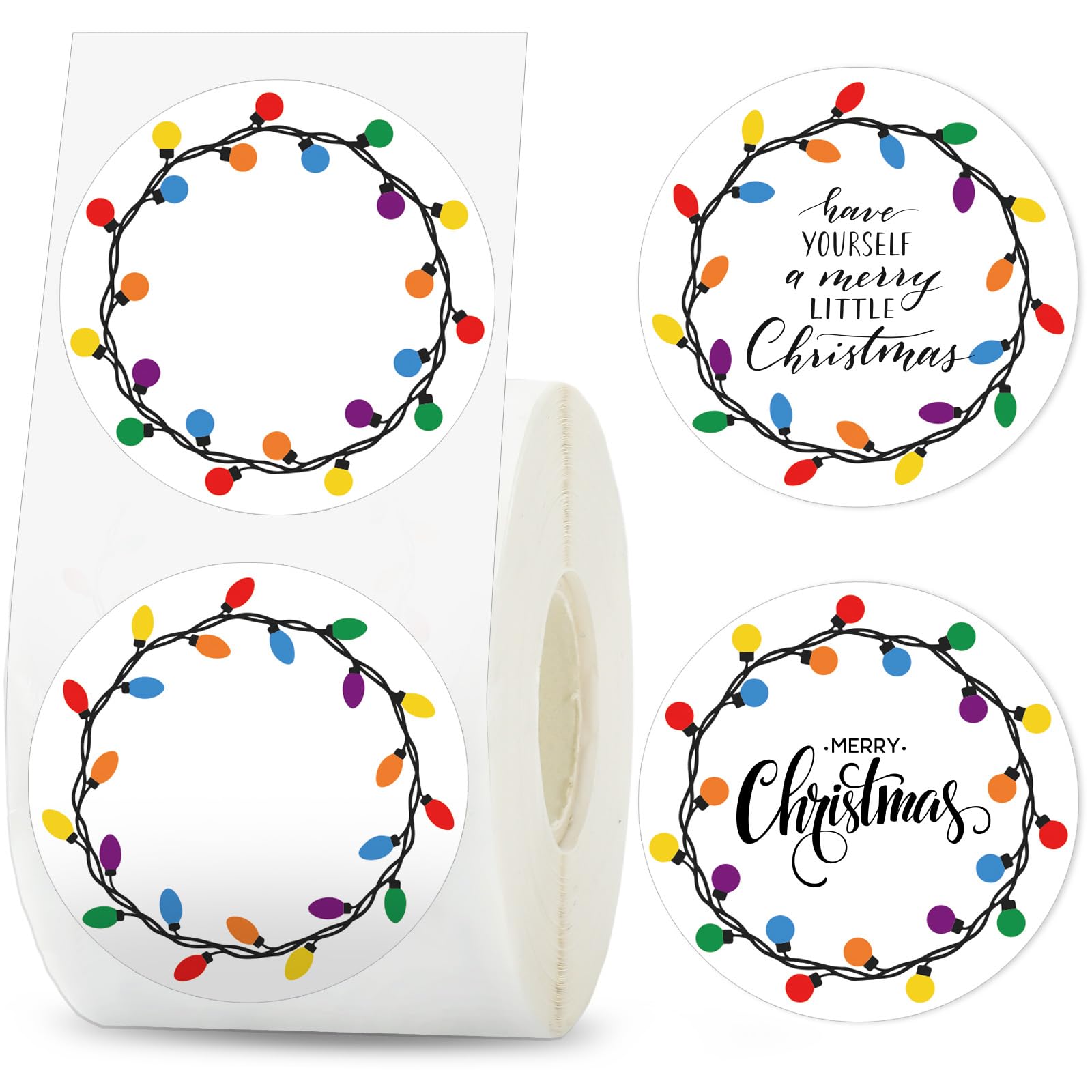 Foto 2 pulgar | Etiquetas Térmicas Whaline, Bombillas Navideñas E Invernales, 500 Unidades, 5 Cm - Venta Internacional.