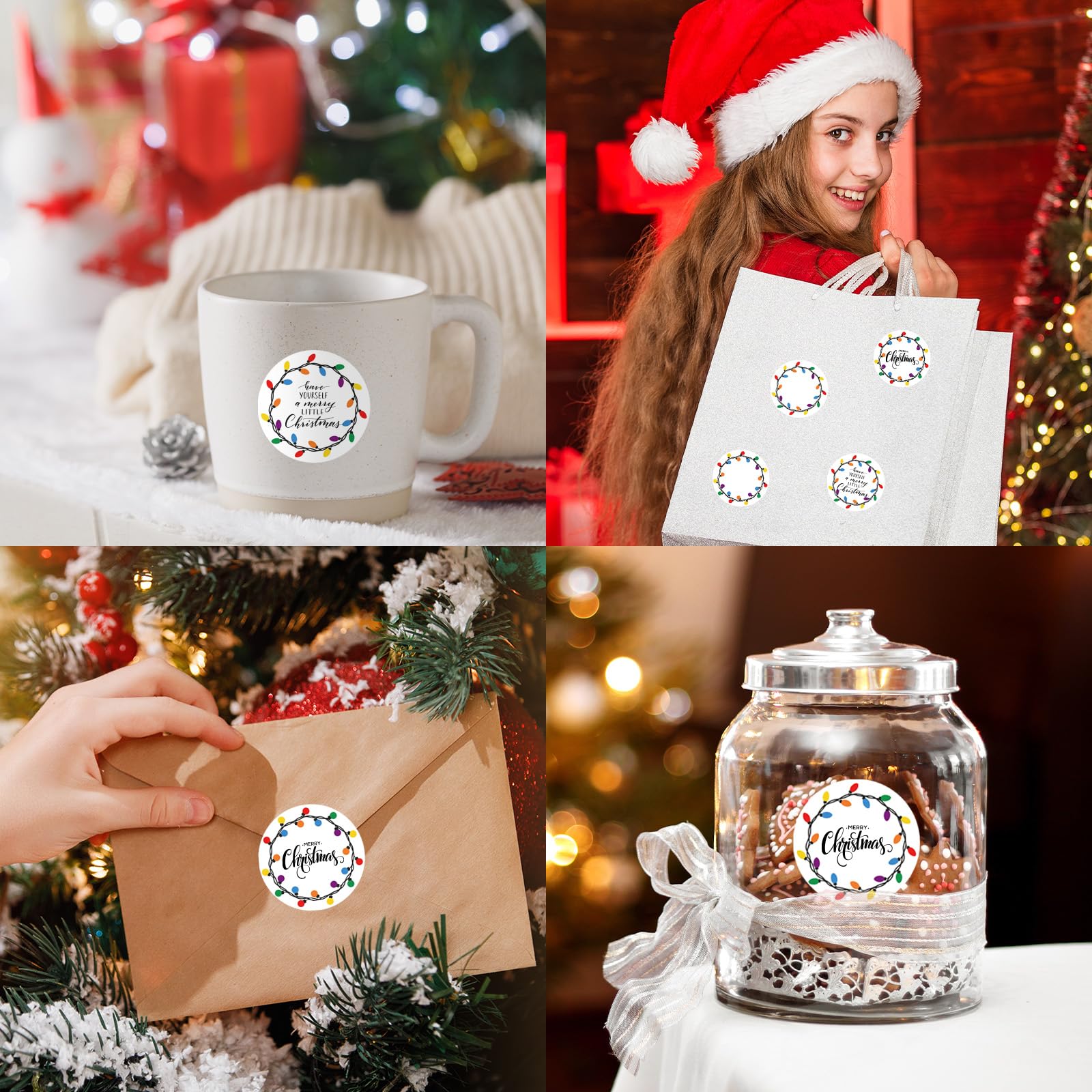 Foto 6 pulgar | Etiquetas Térmicas Whaline, Bombillas Navideñas E Invernales, 500 Unidades, 5 Cm - Venta Internacional.