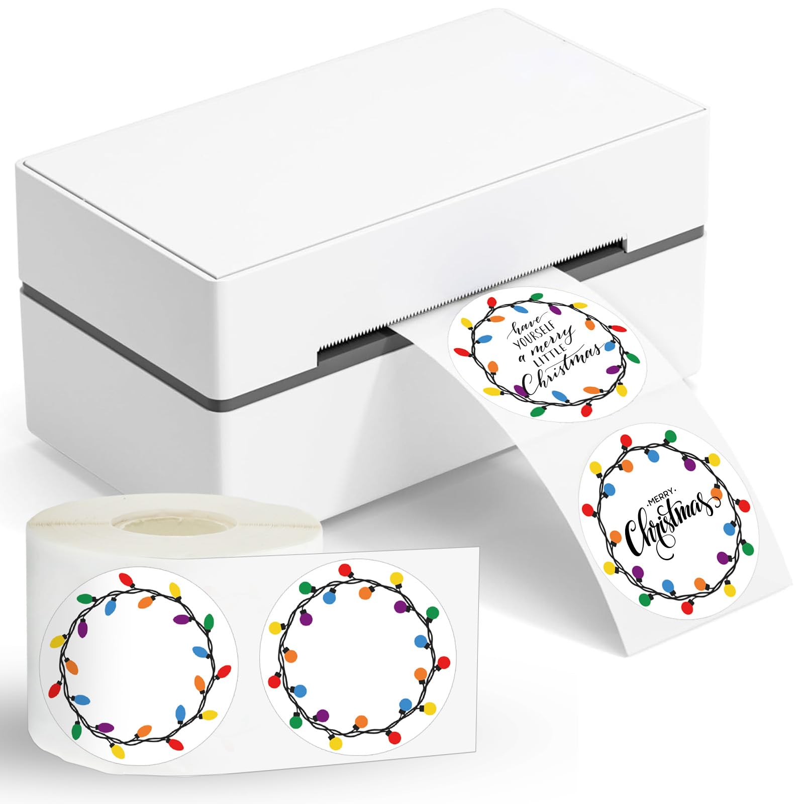Foto 6 | Etiquetas Térmicas Whaline, Bombillas Navideñas E Invernales, 500 Unidades, 5 Cm - Venta Internacional.