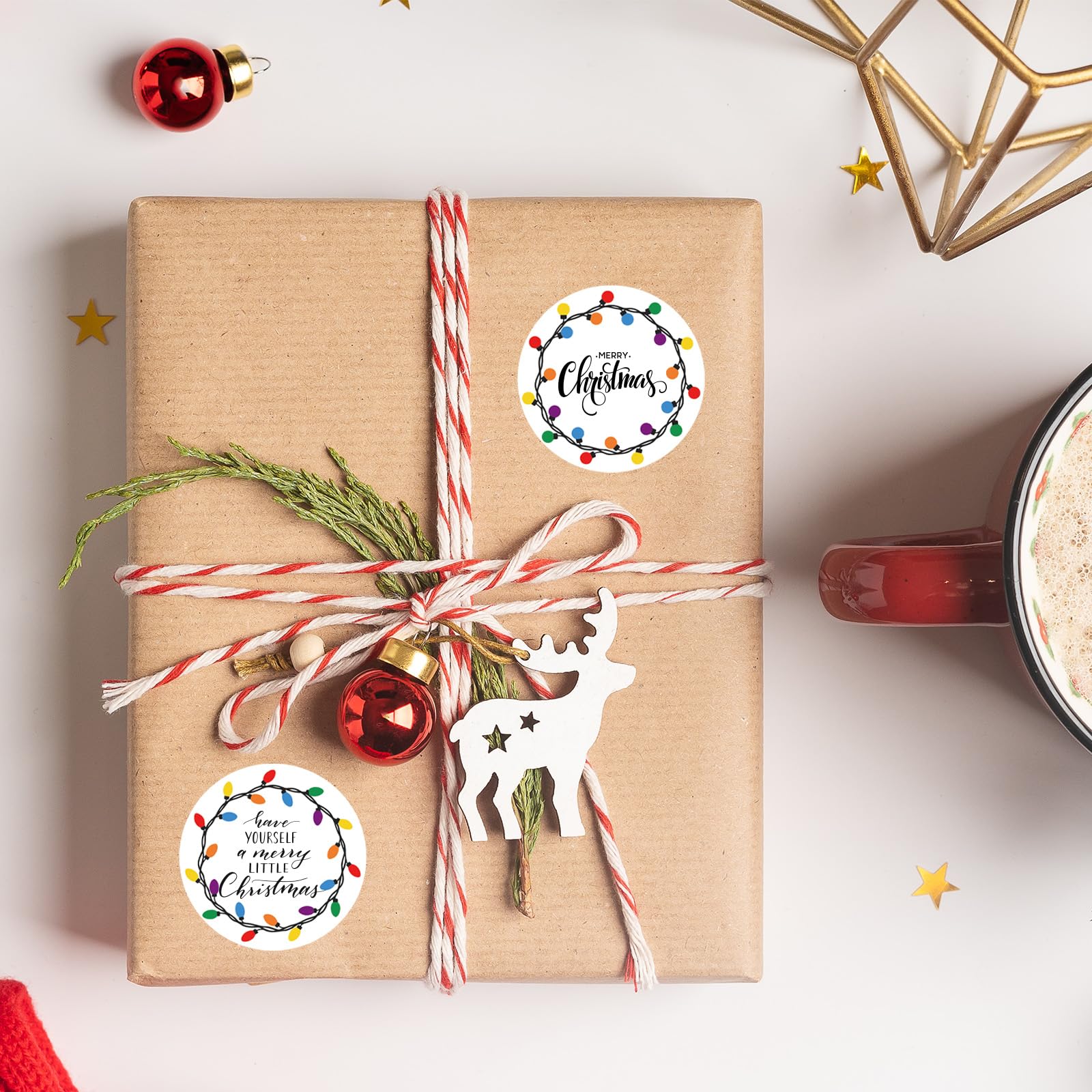 Foto 7 | Etiquetas Térmicas Whaline, Bombillas Navideñas E Invernales, 500 Unidades, 5 Cm - Venta Internacional.