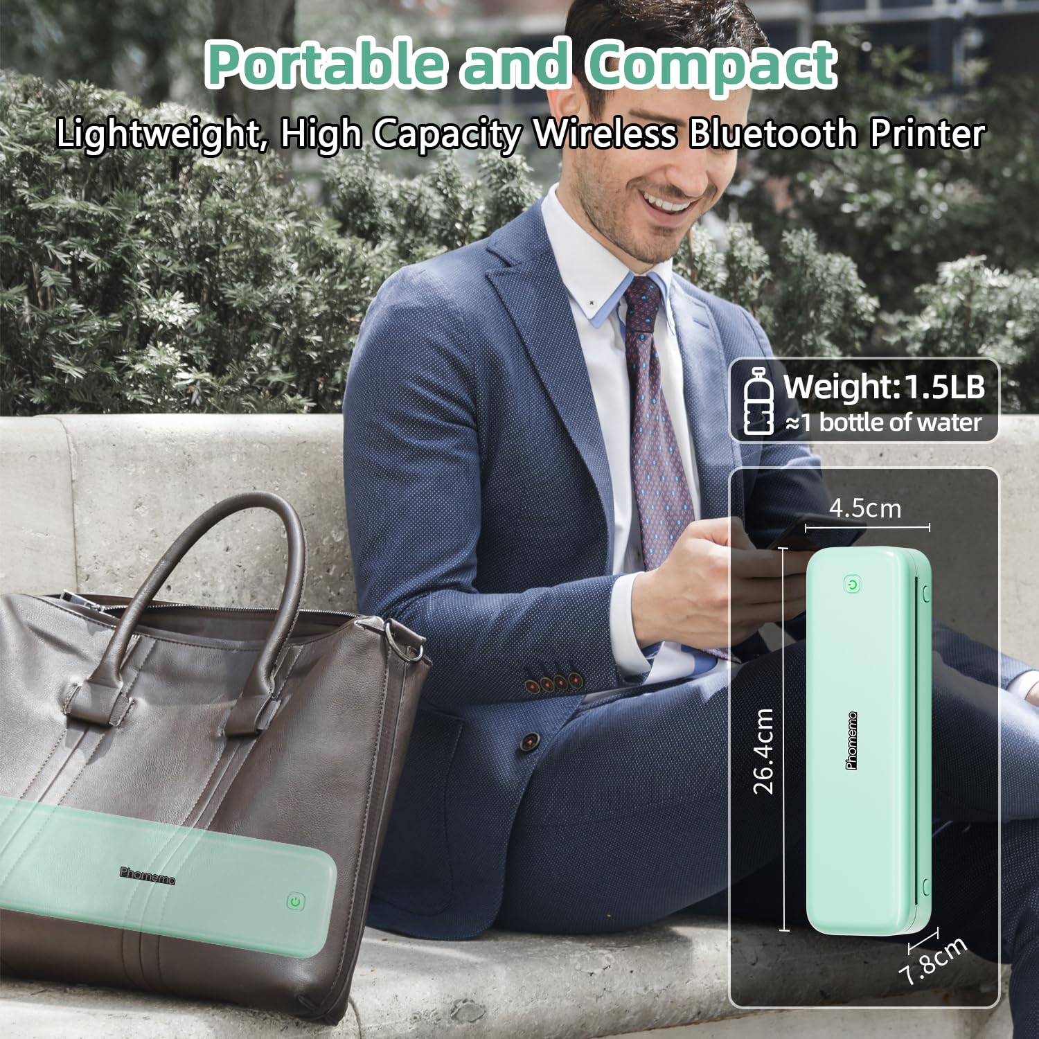 Foto 7 | Impresora Portátil Phomemo M834 Mejorada Inalámbrica Verde - Venta Internacional.