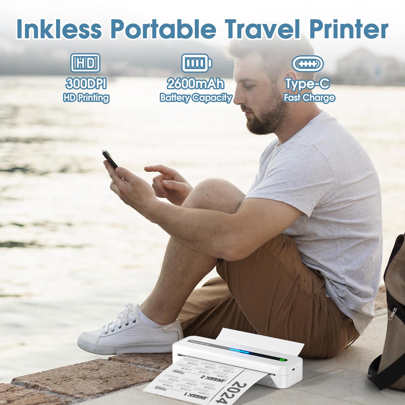 Foto 2 | Impresora Portátil Phomemo M832 Bluetooth Thermal Con Funda - Venta Internacional.