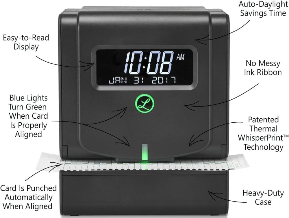 Foto 3 pulgar | Impresión Térmica Lathem Con Reloj Horario Para Empleados Para Pequeñas Empresas - Venta Internacional.