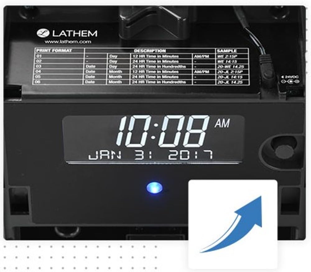 Foto 6 pulgar | Impresión Térmica Lathem Con Reloj Horario Para Empleados Para Pequeñas Empresas - Venta Internacional.