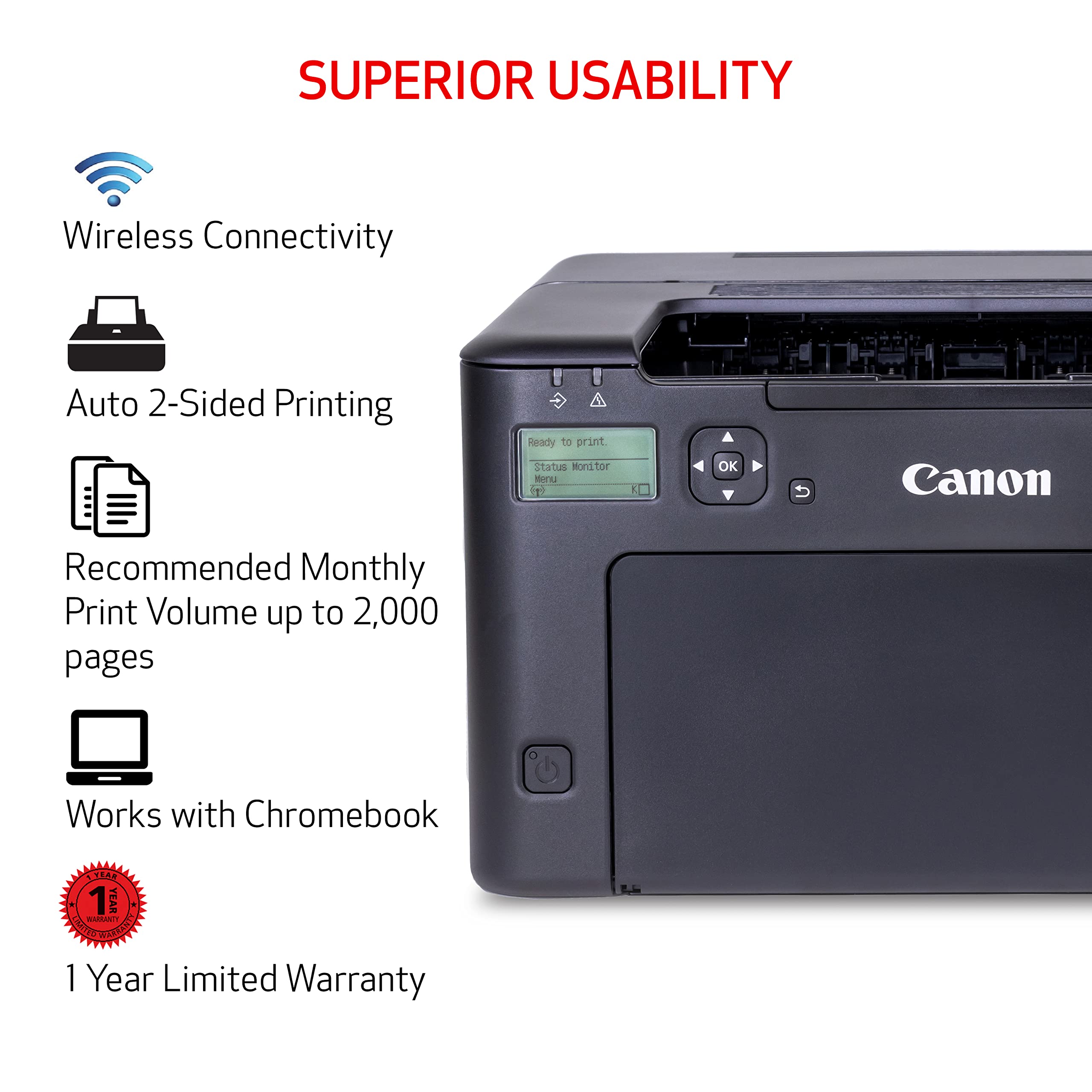 Foto 3 | Impresora Láser Monocromática Inalámbrica Canon Imageclass Lbp122dw - Venta Internacional.