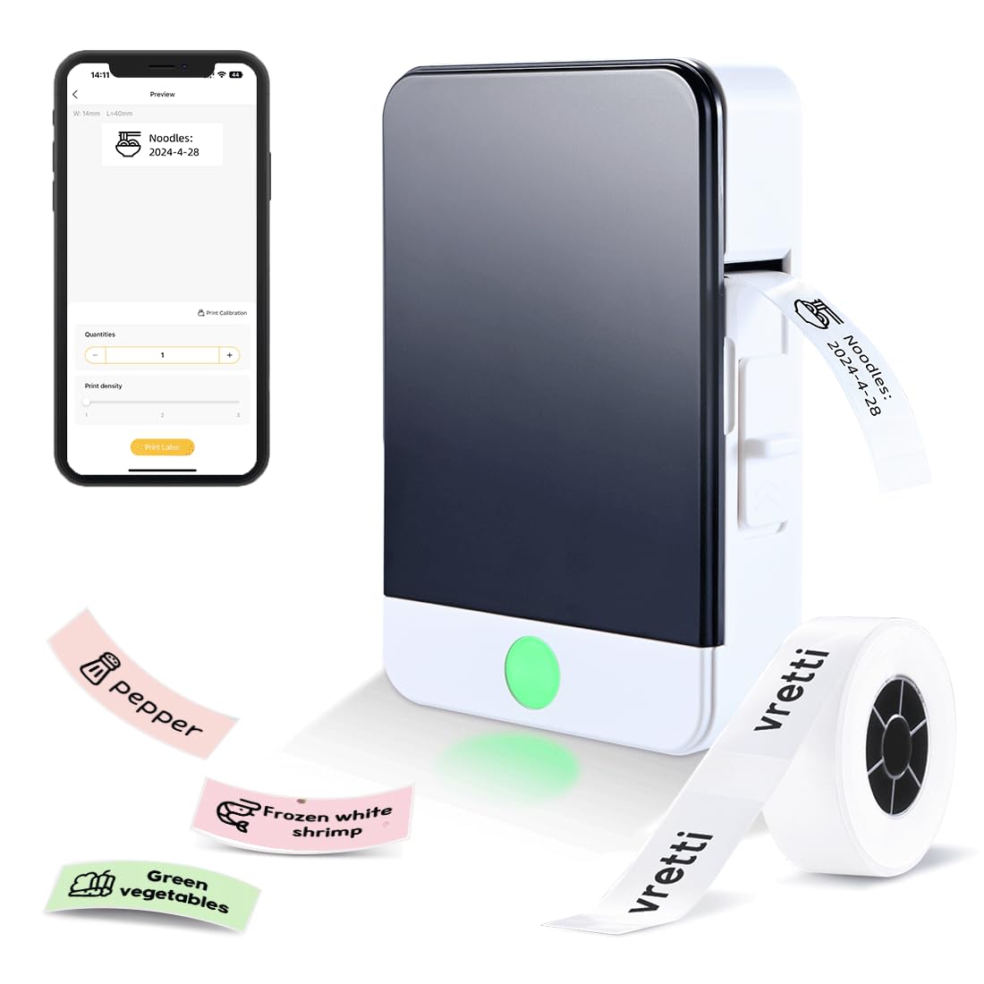 Foto 1 | Label Maker Vretti Hp6-c Con Cinta Adhesiva, Bluetooth, Color Blanco - Venta Internacional.