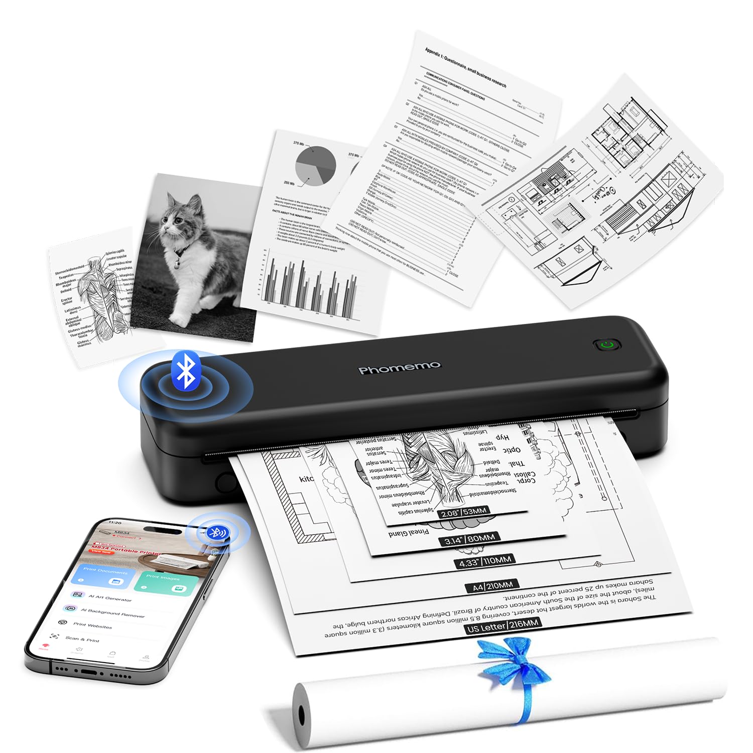 Foto 1 | Impresora Portátil Phomemo M834 Inalámbrica Bluetooth 300dpi - Venta Internacional.