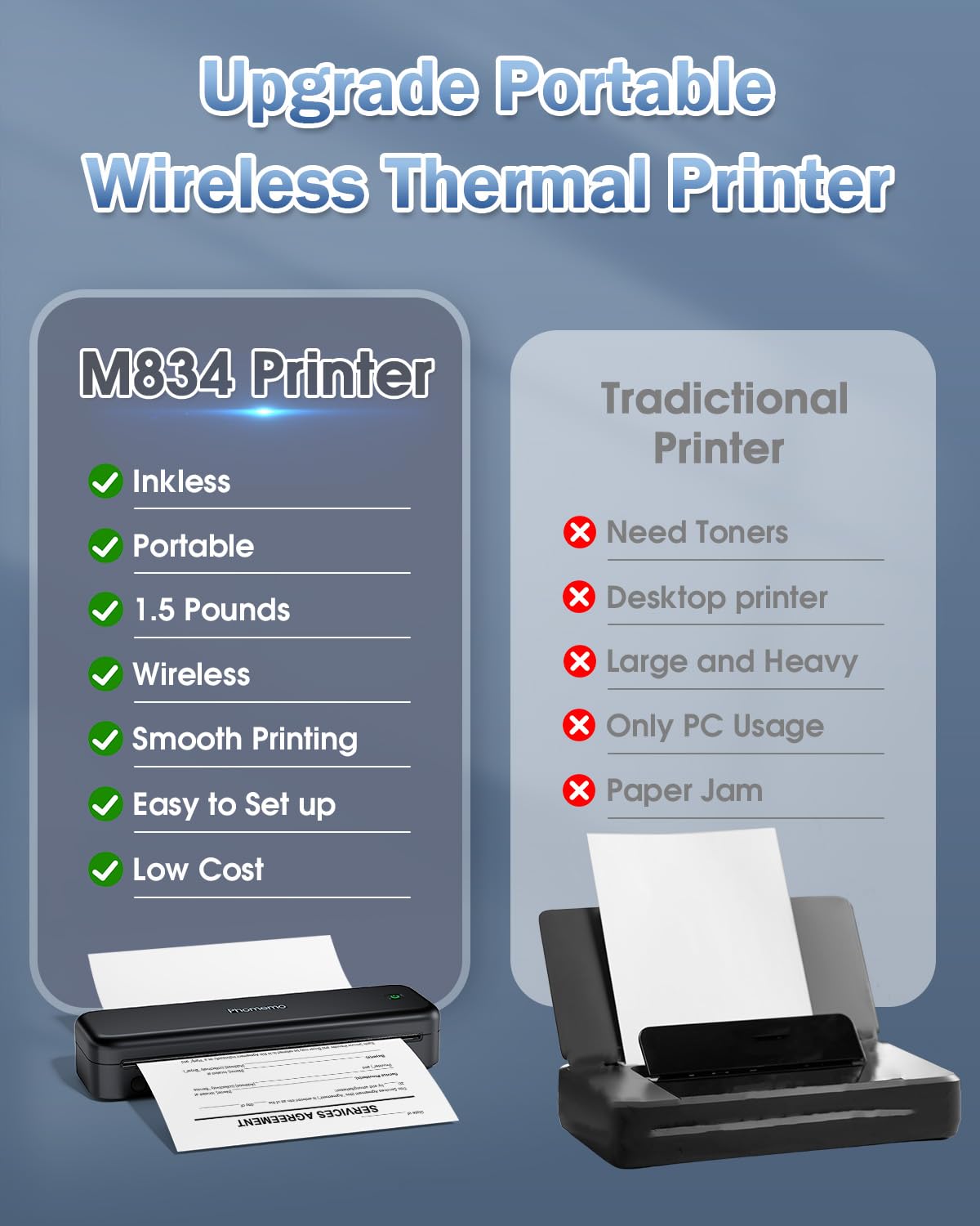 Foto 3 pulgar | Impresora Portátil Phomemo M834 Inalámbrica Bluetooth 300dpi - Venta Internacional.