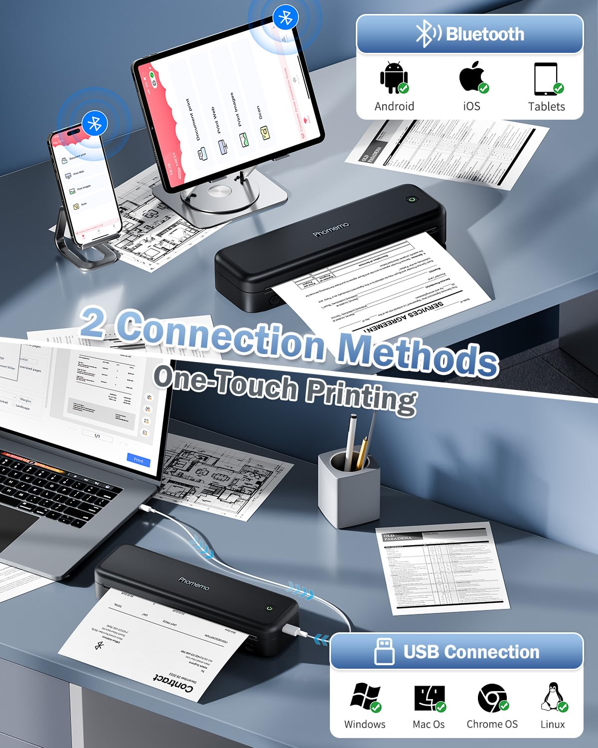 Foto 4 | Impresora Portátil Phomemo M834 Inalámbrica Bluetooth 300dpi - Venta Internacional.
