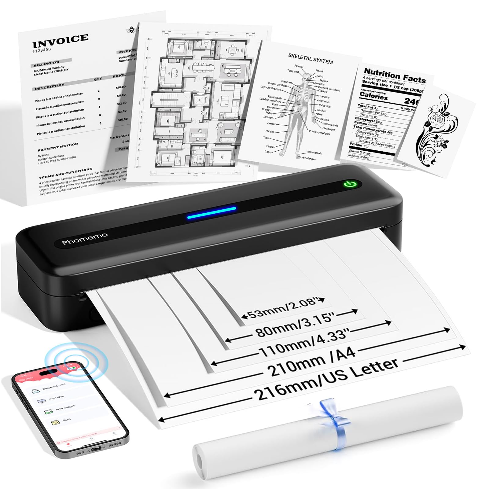 Foto 2 pulgar | Impresora Portátil Phomemo M832 Bluetooth Térmica Con Papelera - Venta Internacional.