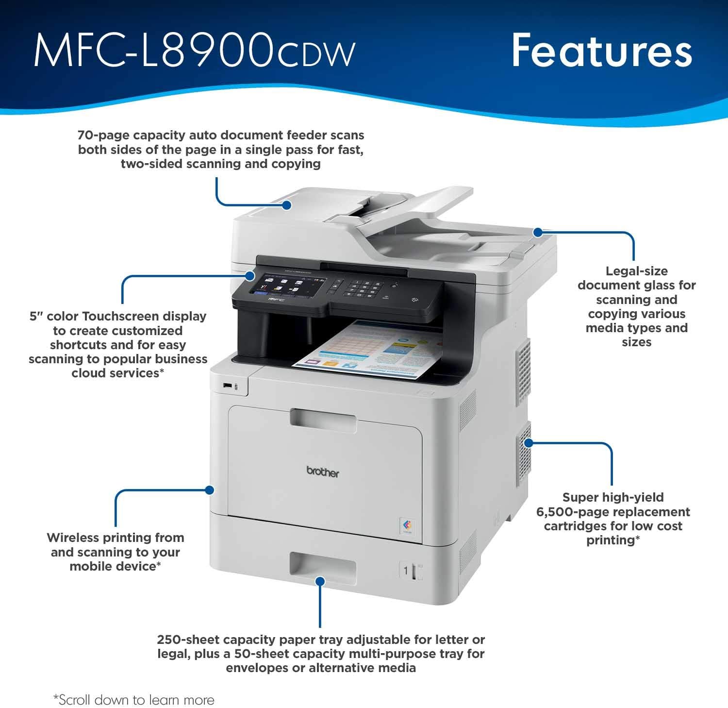 Foto 3 pulgar | Multifuncional Láser Brother Mfc-l8900cdw Color Inalámbrico Adf Mfcl8900cdw