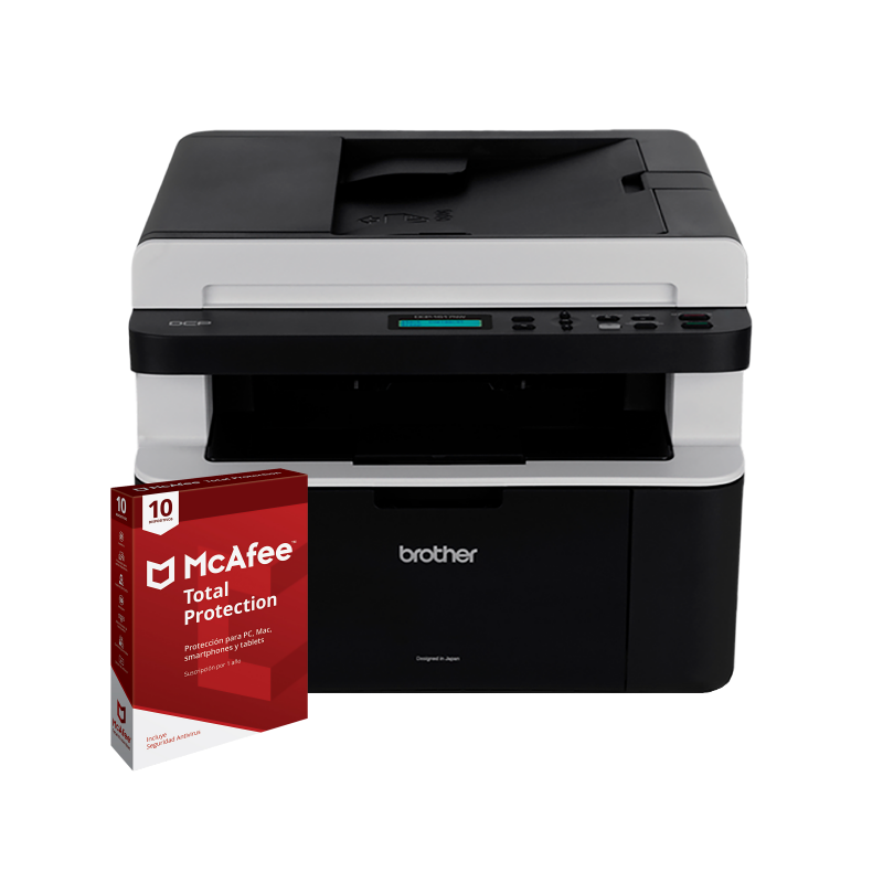 Foto 1 | Multifuncional Brother Dcp-1617nw Láser + Licencia Mcafee Total Protection 10 Dispositivos Por 1 Año