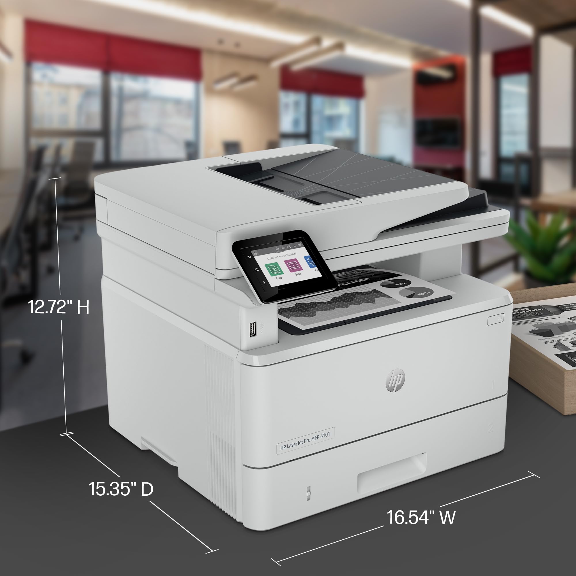 Foto 4 pulgar | Impresora HP Laserjet Pro Mfp 4101fdn Imprimir Escanear Copiar Fax - Venta Internacional
