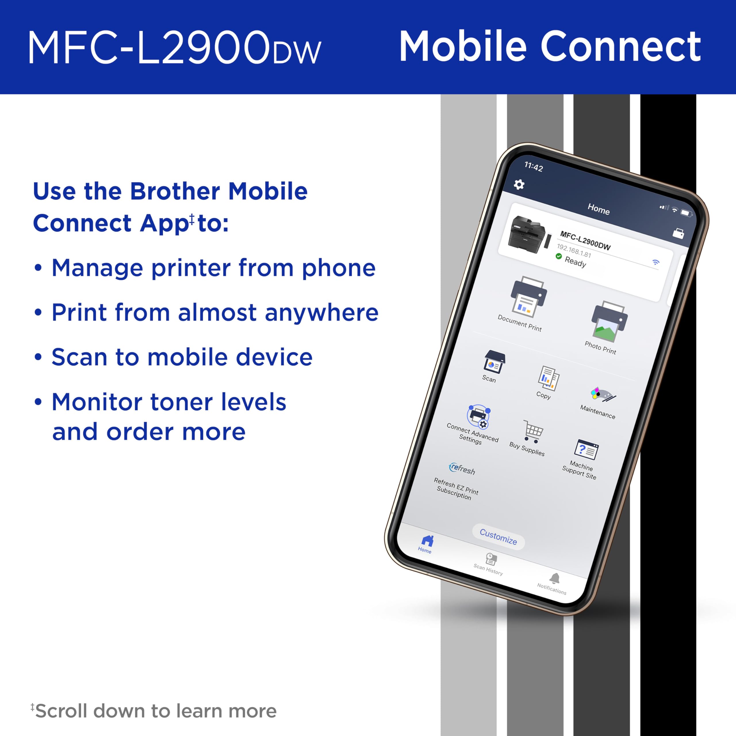 Foto 4 | Impresora Brother Mfc-l2900dw Inalámbrica Compacta Monocromática - Venta Internacional.