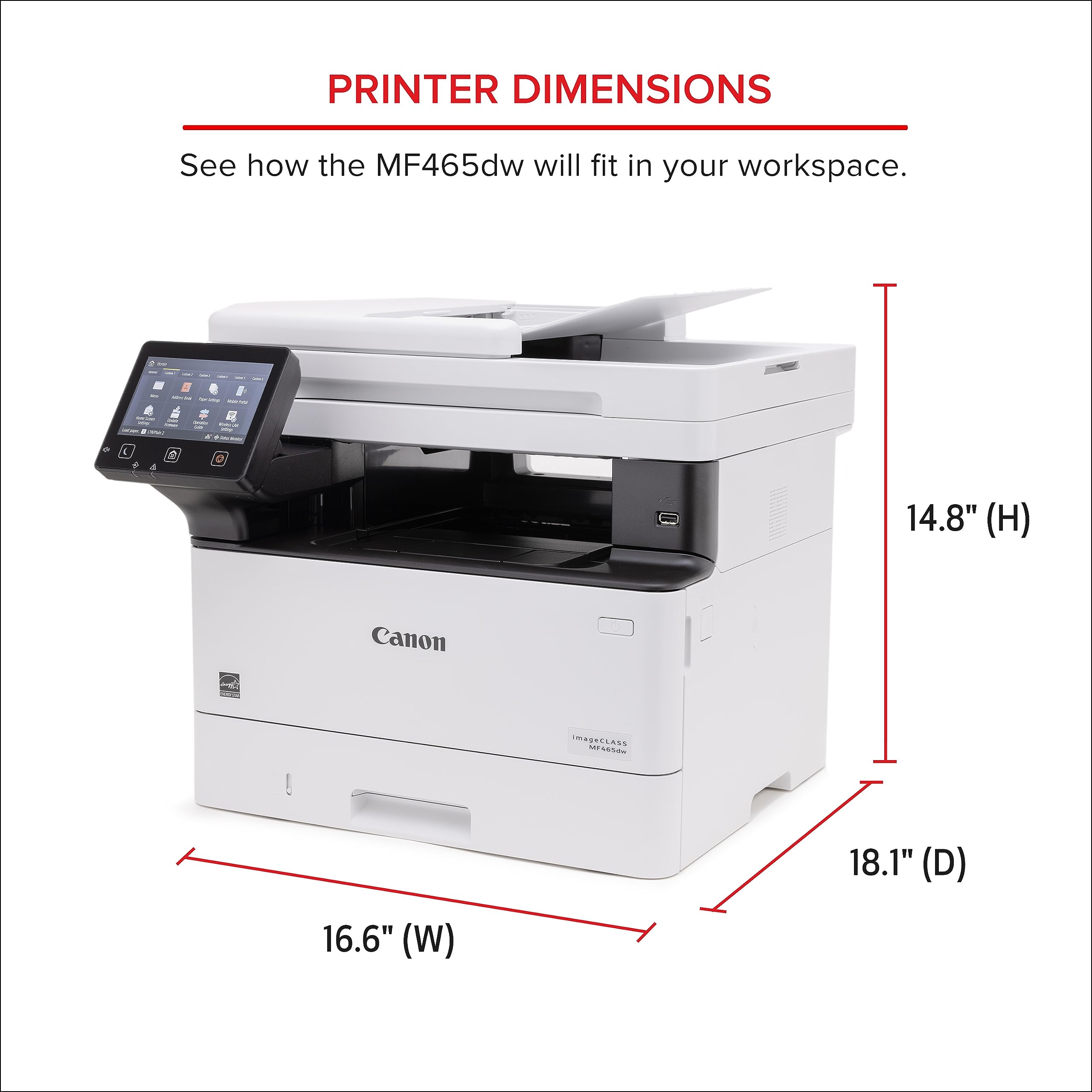 Foto 5 | Impresora Canon Imageclass Mf465dw Inalámbrica Laser Mono - Venta Internacional.