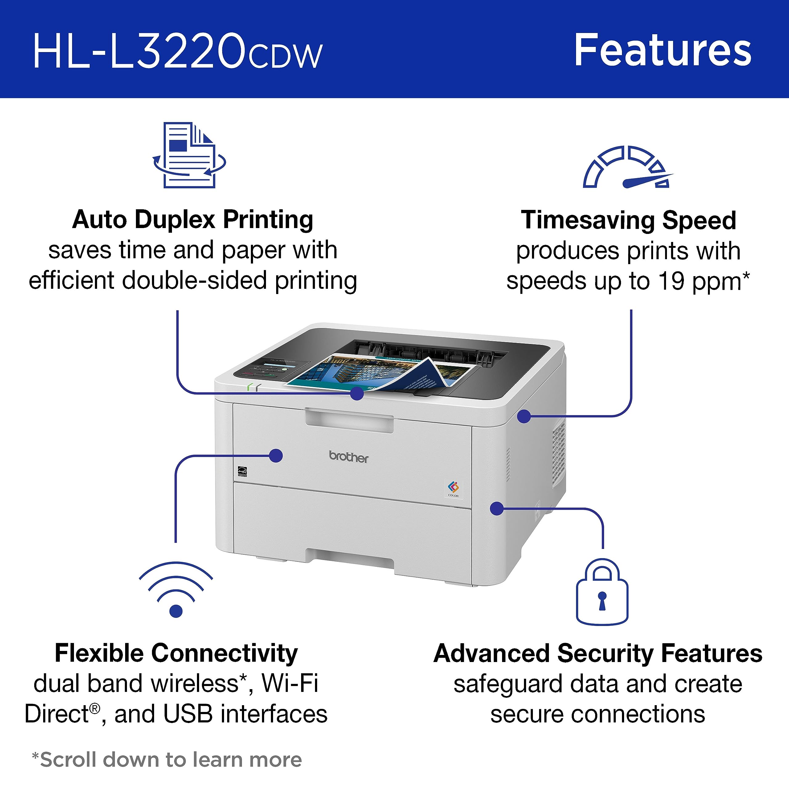 Foto 3 pulgar | Impresora Láser Color Compacta Inalámbrica Brother Hl-l3220cdw - Venta Internacional.
