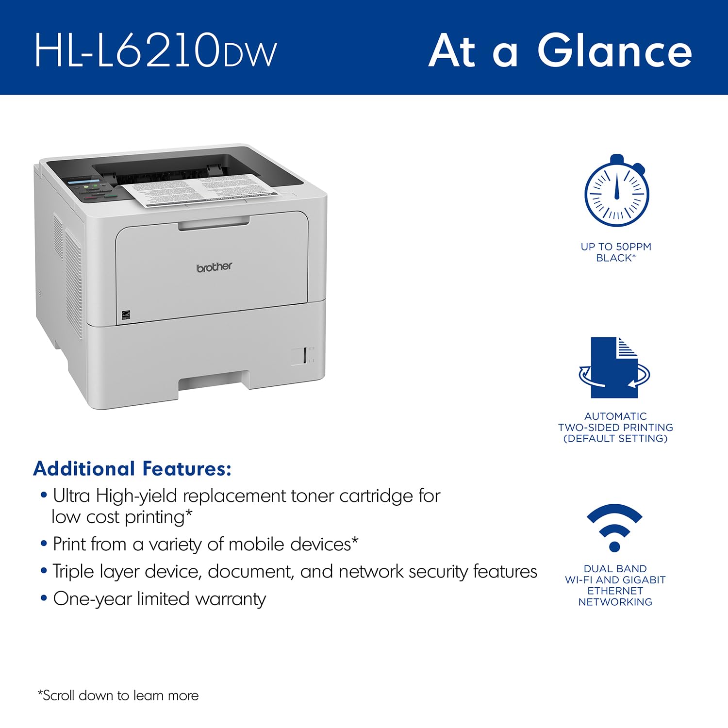 Foto 2 | Impresora Láser Monocromática Empresarial Brother Hl-l6210dw - Venta Internacional.
