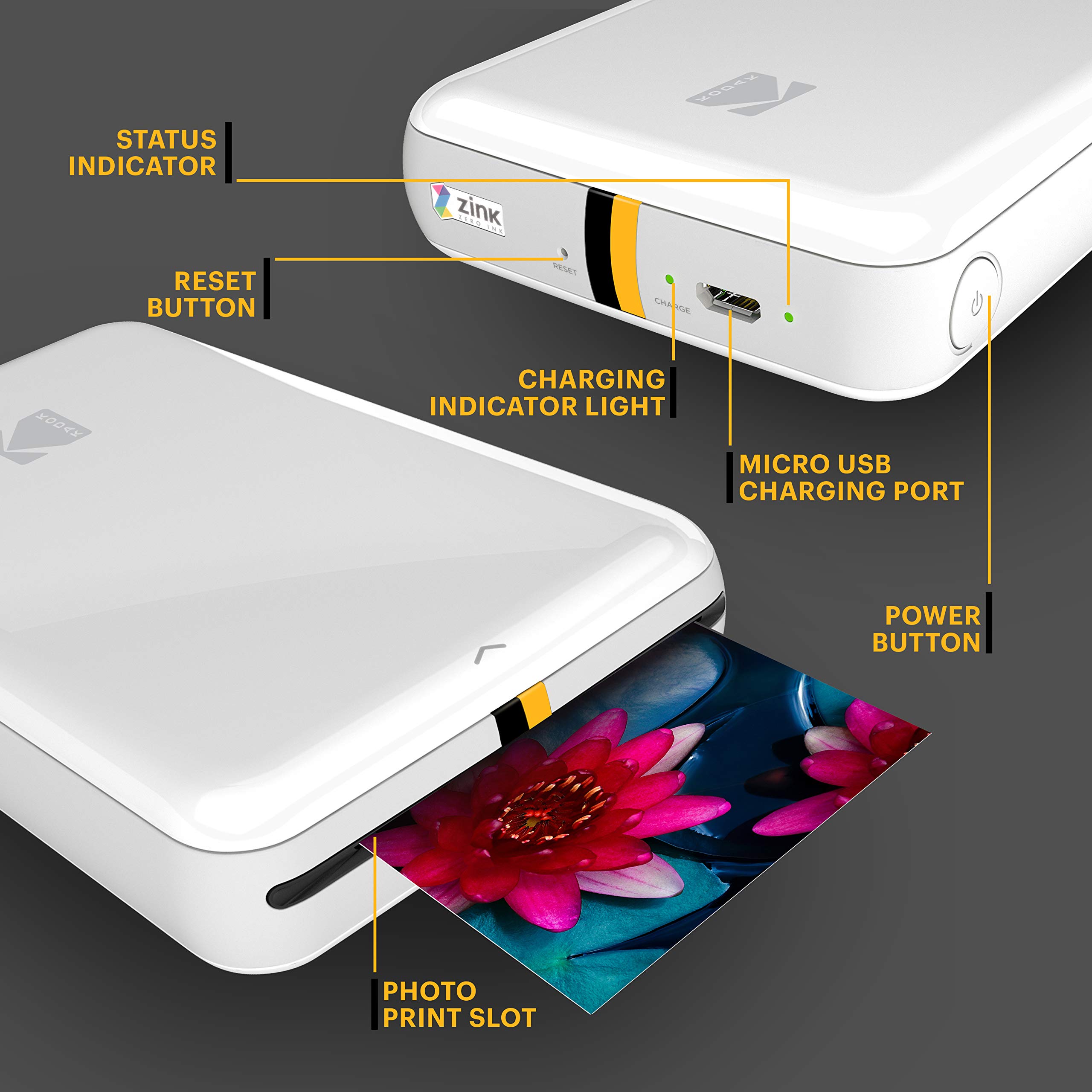 Foto 5 | Impresora Fotográfica Móvil Inalámbrica Kodak Step con Zink Tech White - Venta Internacional