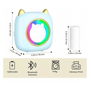 Foto 3 | Mini Impresora Térmica Inalámbrica con Bluetooth Portátil Eo Safe Imports Esi-12713 Azul
