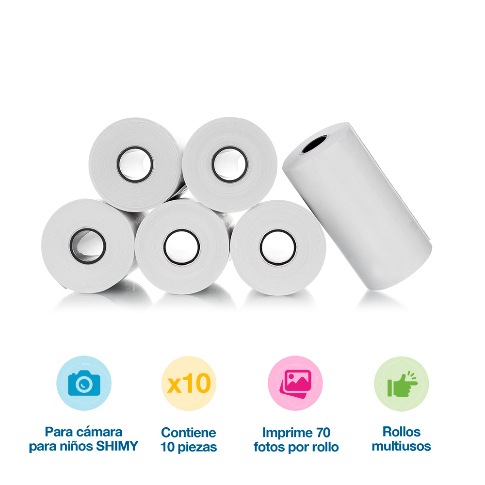Foto 3 pulgar | Rollos De Papel Térmico 10 Piezas Para Cámara Digital Shimy 84132 57mm, Shimy, Color Blanco
