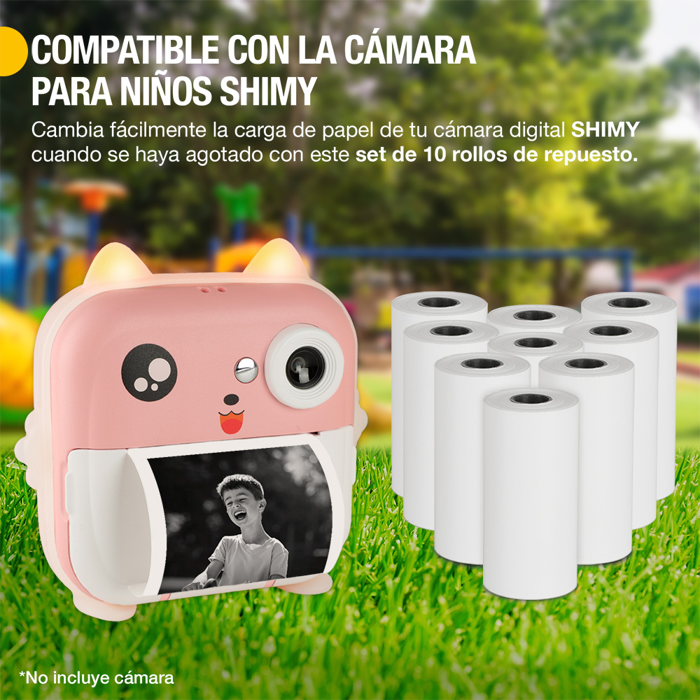 Foto 4 pulgar | Rollos De Papel Térmico 10 Piezas Para Cámara Digital Shimy 84132 57mm, Shimy, Color Blanco